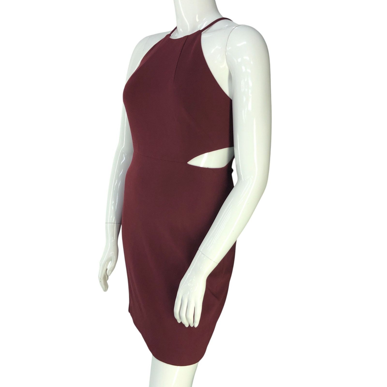 INTERMIX Intermix Sz L Dress Kirby Fitted Cut Out Shift Burgundy NEW Size L / US 10 / IT 46 - 4 Thumbnail