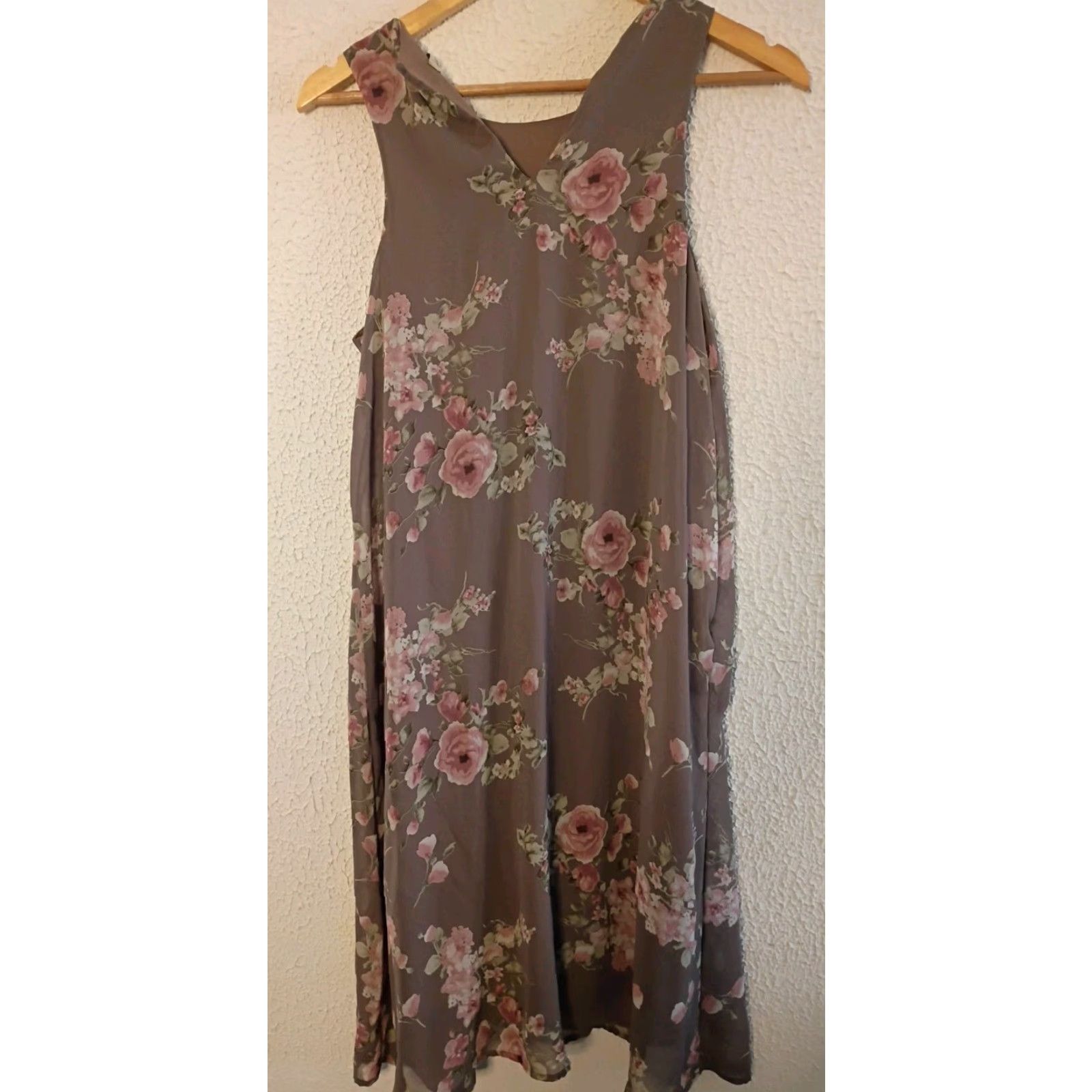 Vintage VINTAGE Final Touch Dress Ladies Midi Floral Size S Brown USA Theme Family: Women Sleek Slip Dress Womens Size S / US 4 / IT 40 - 4 Thumbnail