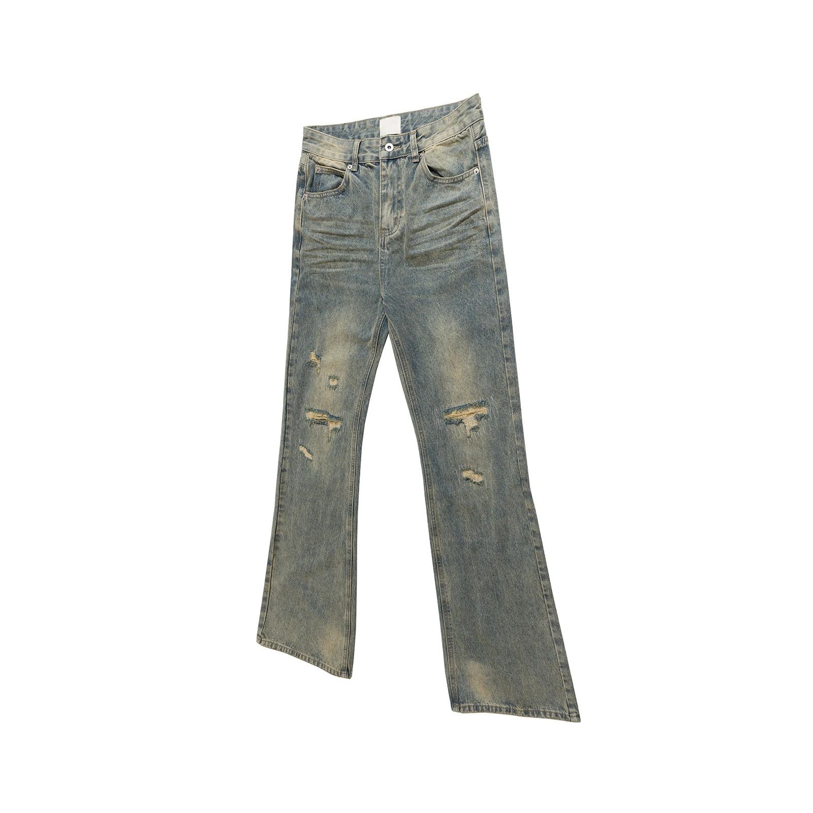 Japanese Brand × Vintage Washed Distressed Holes Flare jeans Size US 31 - 4 Thumbnail