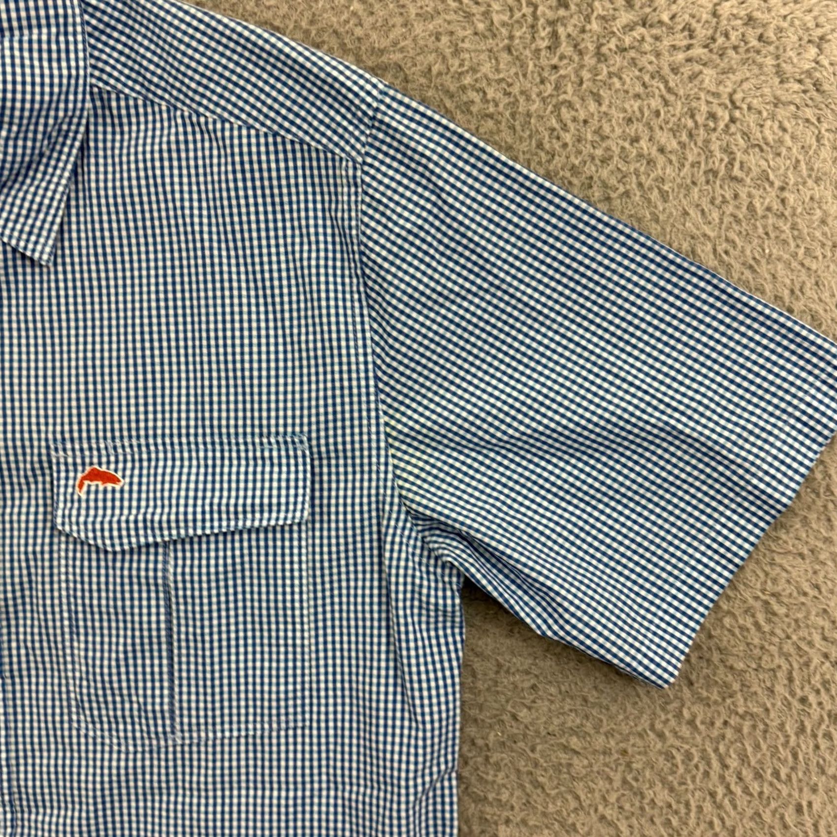 Vintage Simms Mens Medium Blue Plaid Short Sleeve Button-Up Casual Shirt Outdoors Fishing Size US M / EU 48-50 / 2 - 5 Thumbnail