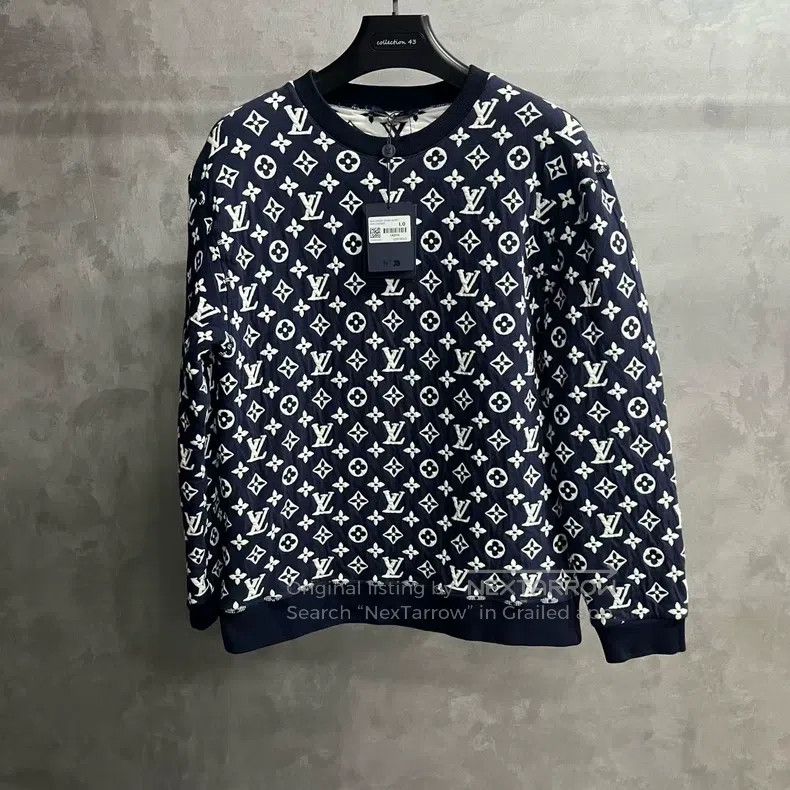 Louis Vuitton Louis Vuitton Blue jacquard crewneck classic sweatshirt Size US L / EU 52-54 / 3 - 1 Thumbnail