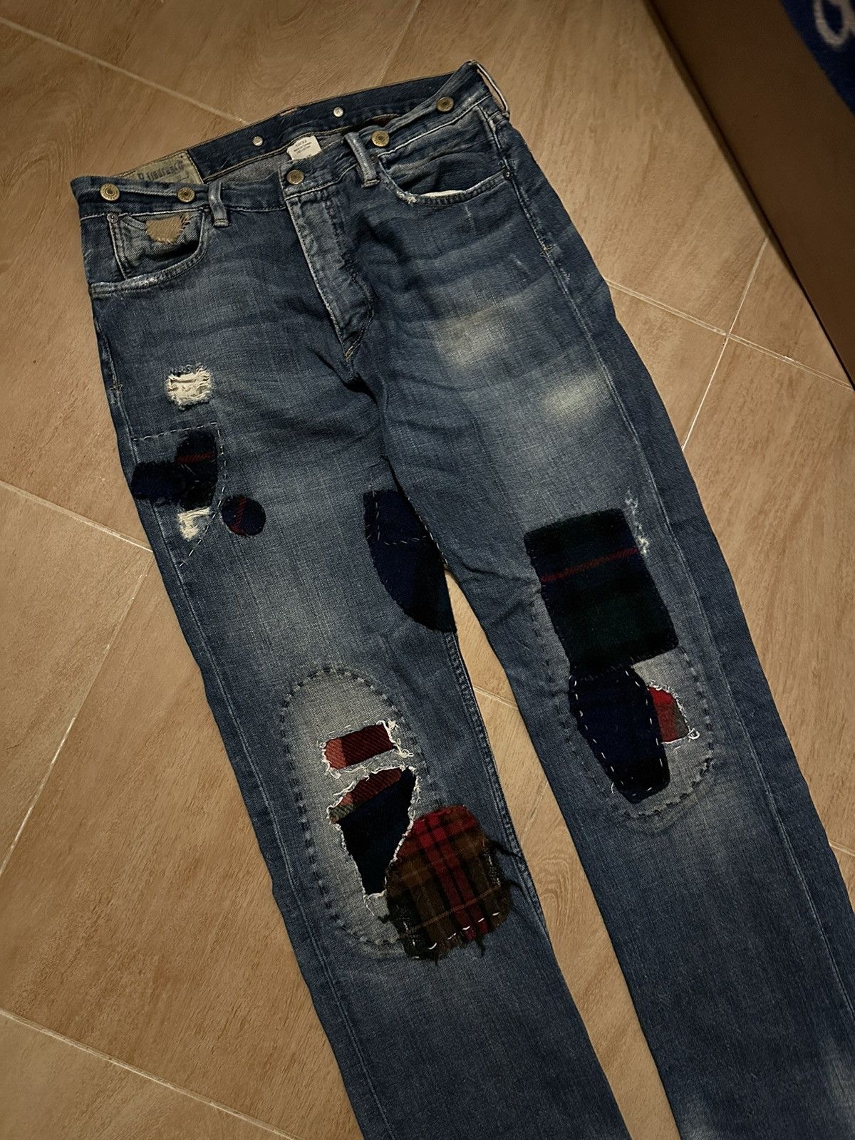 CLOT × Polo Ralph Lauren Polo Ralph Lauren Patchwork Distressed Jeans Size US 32 / EU 48 - 2 Thumbnail