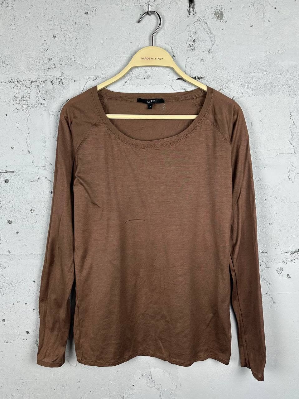 Designer × Gucci Vintage Gucci Ultra Light Brown Longsleeve Size M / US 6-8 / IT 42-44 - 1 Thumbnail