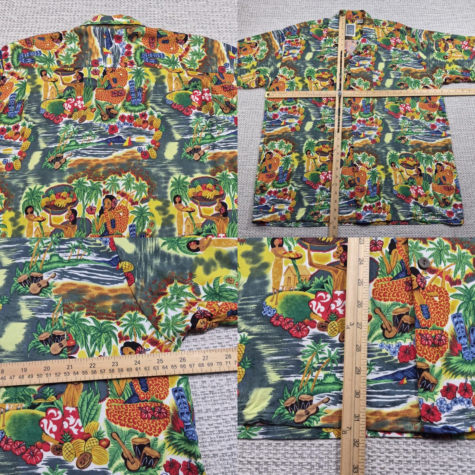 ALOHAS Ocean Current Hawaiian Shirt Mens XL Multicolor Aloha Short Sleeve Button Front Shirt Size US XL / EU 56 / 4 - 8 Thumbnail