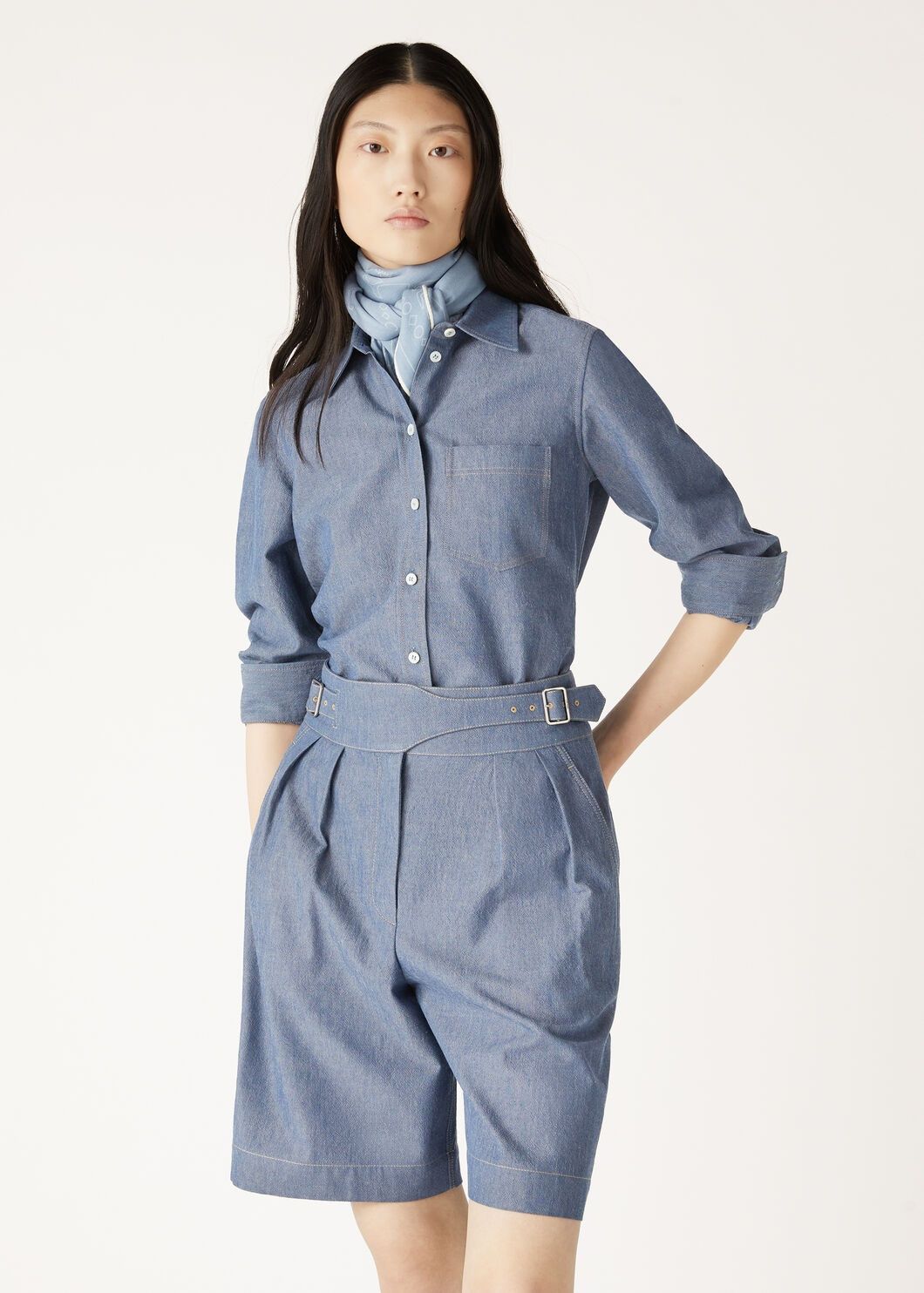 Loro Piana o1srvl11e0825 FAO4046 Roslyn Shirt in Blue Size S / US 4 / IT 40 - 4 Thumbnail