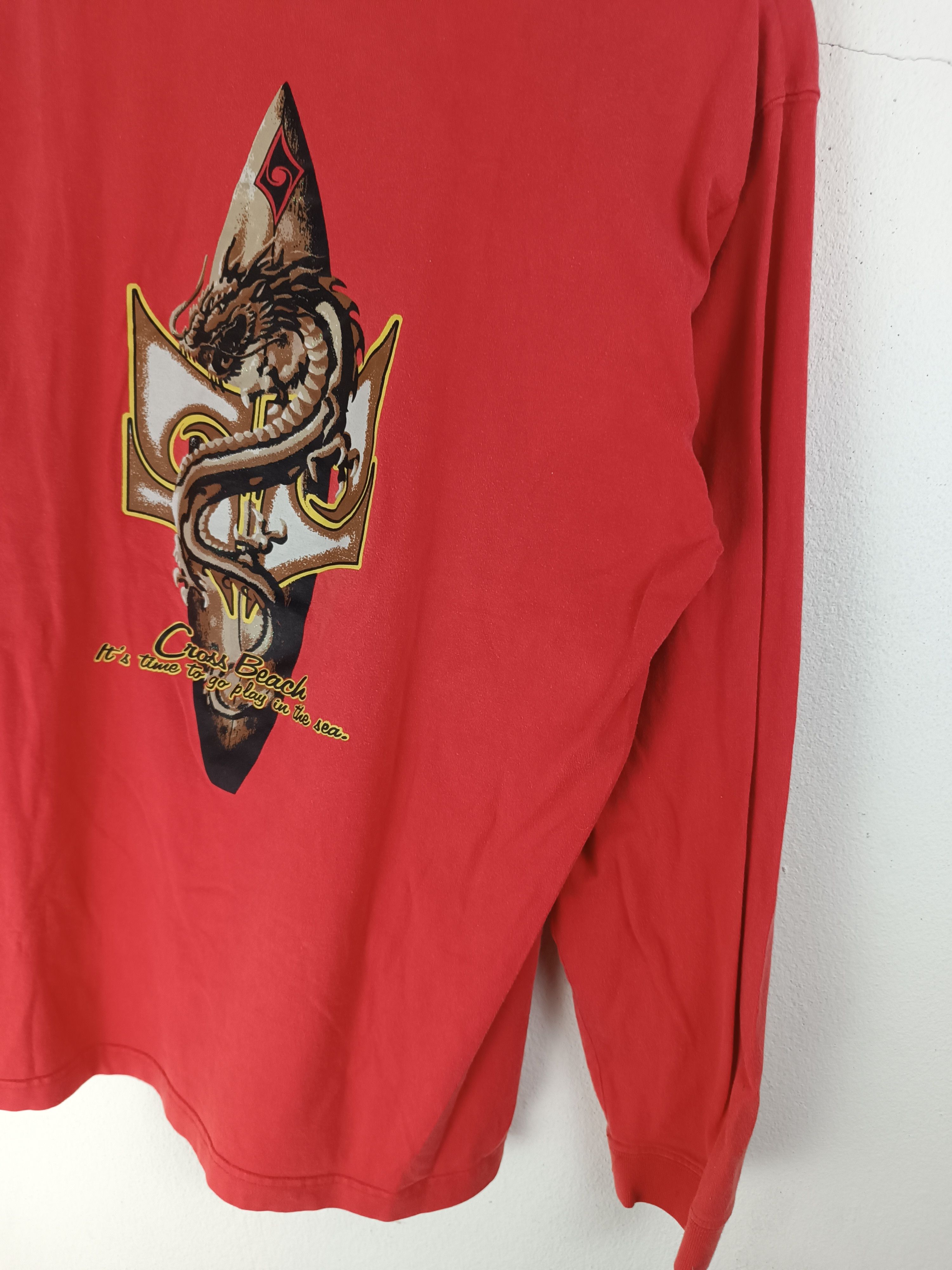 Vintage VINTAGE CROSS BEACH DRAGON SURF LOGO BEACH TEE jnco dogtown Size US M / EU 48-50 / 2 - 14 Thumbnail