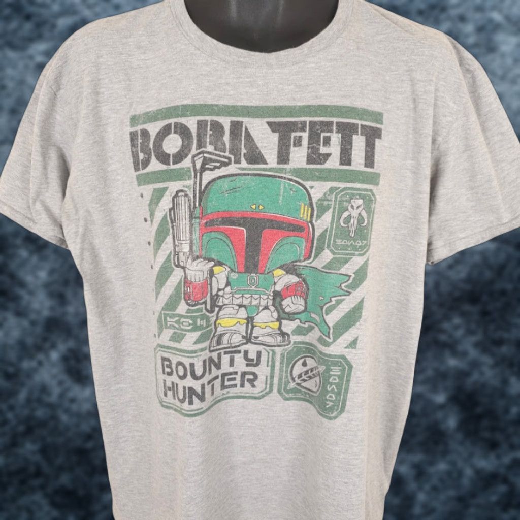 Star Wars Star Wars T Shirt Mens Size XL Gray Boba Fett Bounty Hunter Pop! Tee Size US XL / EU 56 / 4 - 1 Thumbnail