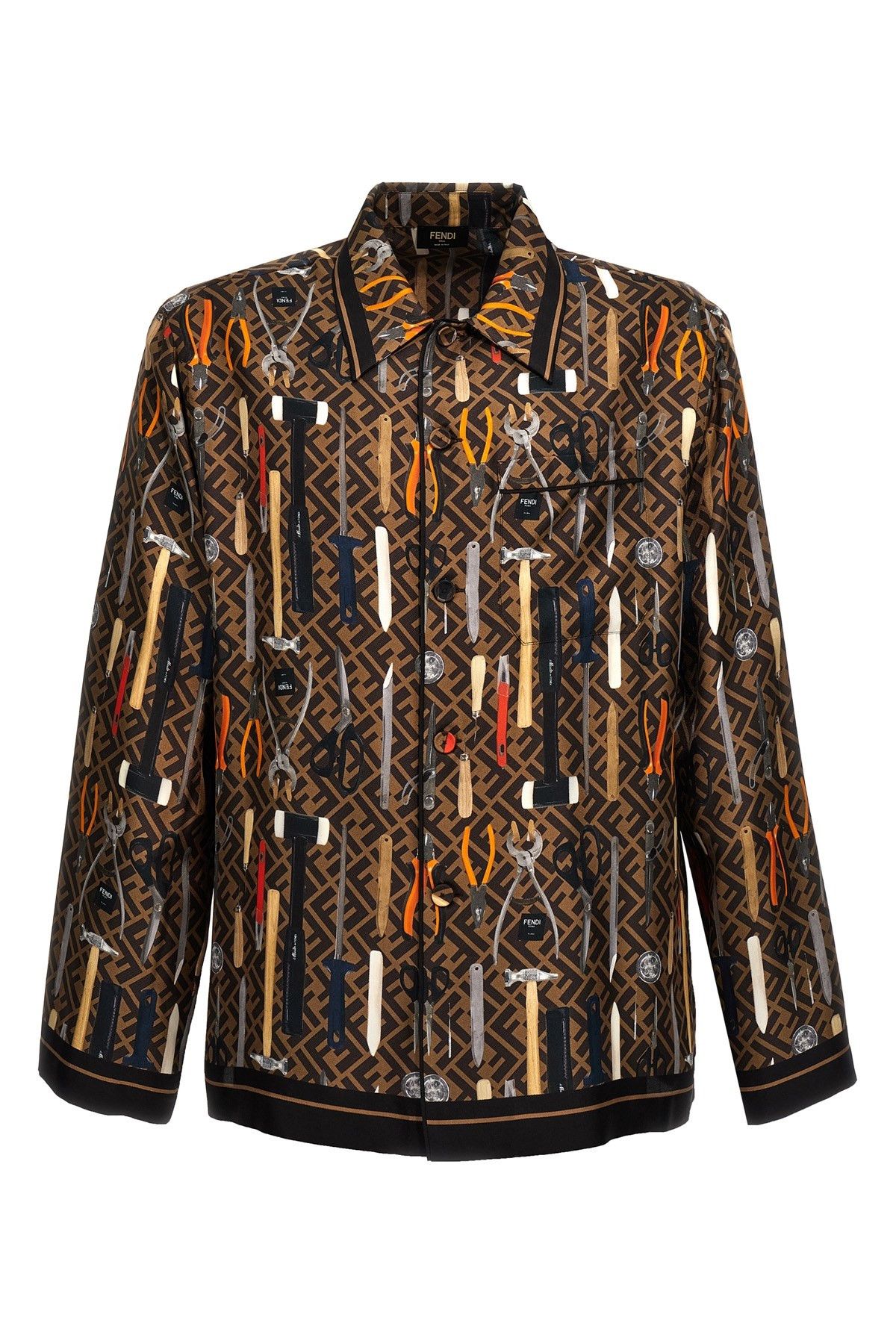 image of 'Fendi Tools' Shirt in Brown, Men's (Size Small)