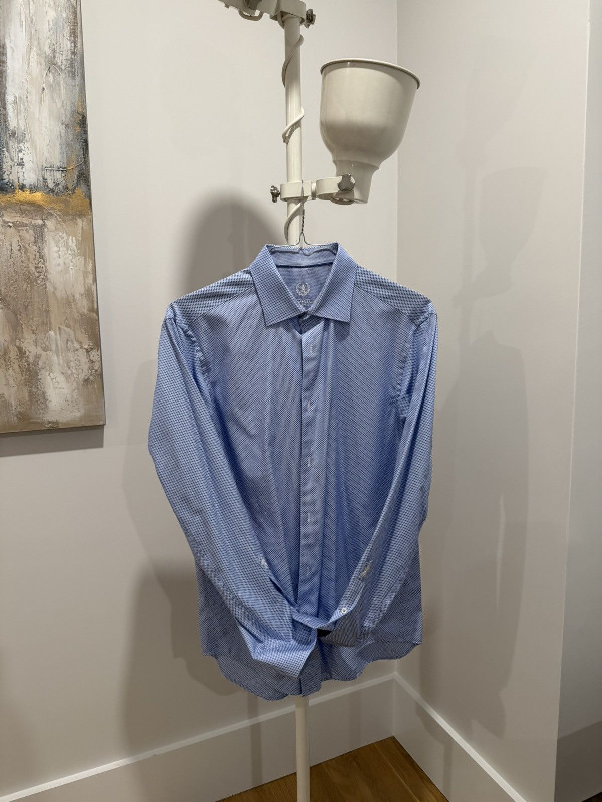 BUGATCHI Blue Button-Down Button-Up 15 1/2" 34/35 Size US M / EU 48-50 / 2 - 1 Thumbnail