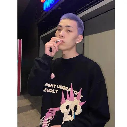 Japanese Brand × Vintage Skeleton puff print black crewneck Size US S / EU 44-46 / 1 - 2 Thumbnail