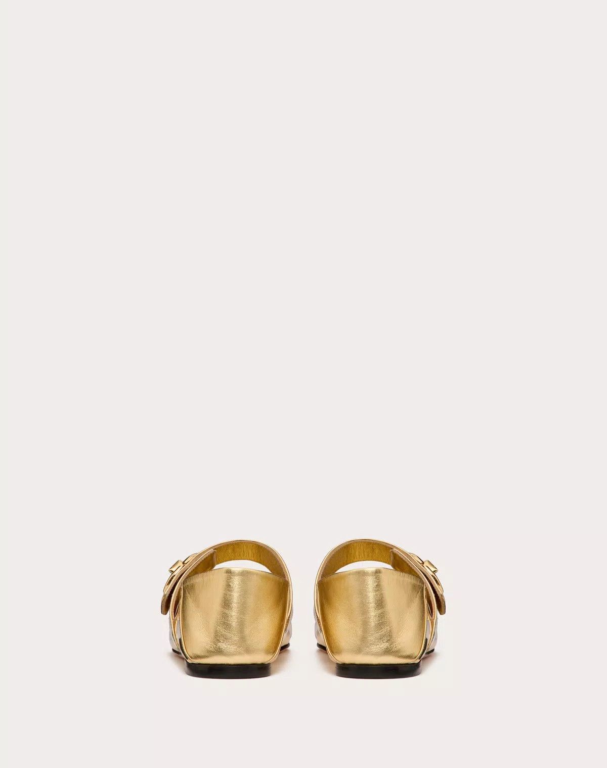 Valentino o1s1wg110625 Vlogo Locker Mary Jane Ballerina in Gold Ton Size US 10 / IT 40 - 3 Thumbnail