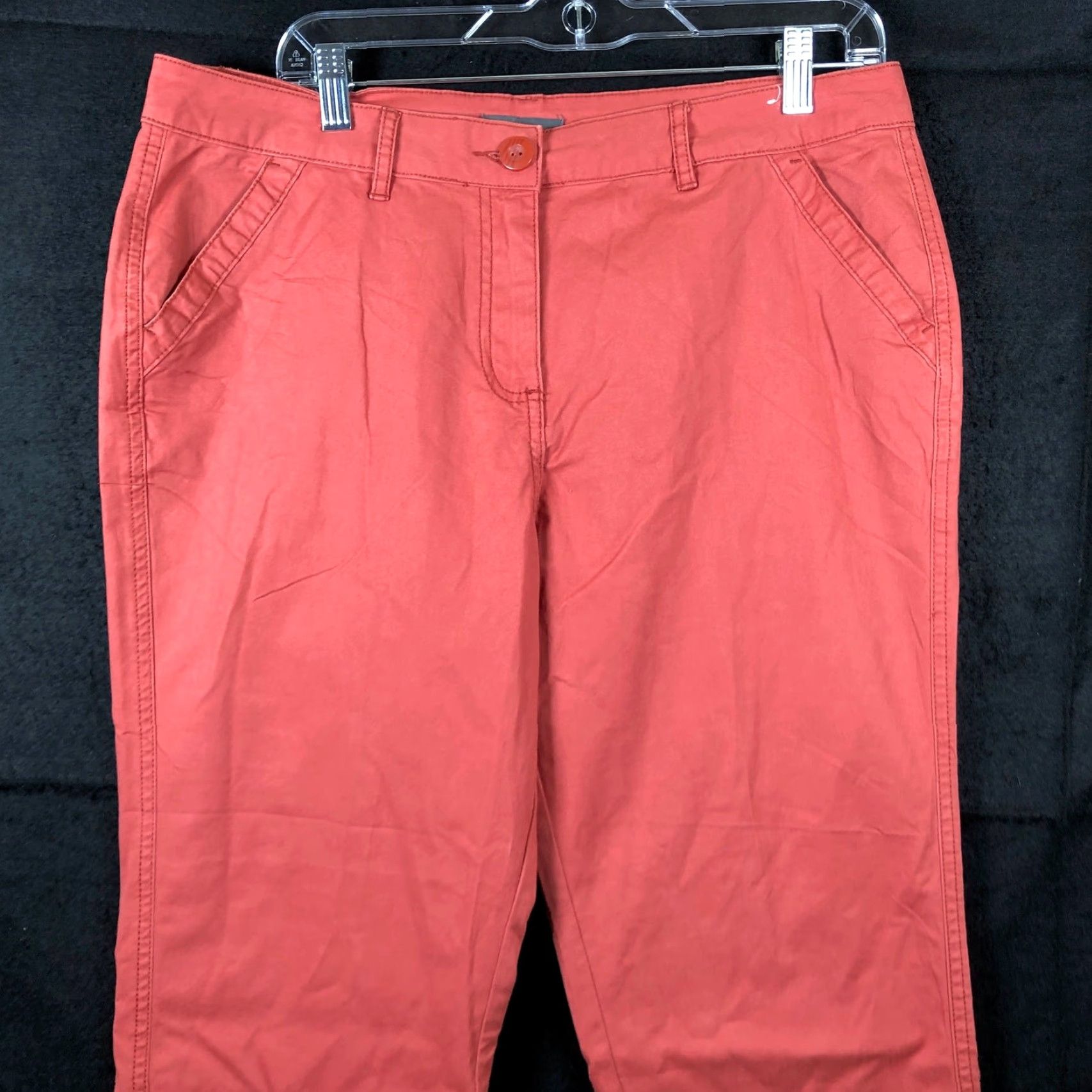Vintage Papaya Womens Pants Blush Red High Rise Chino Straight Leg Stretch 14 Size 36" / US 14 / IT 50 - 2 Thumbnail