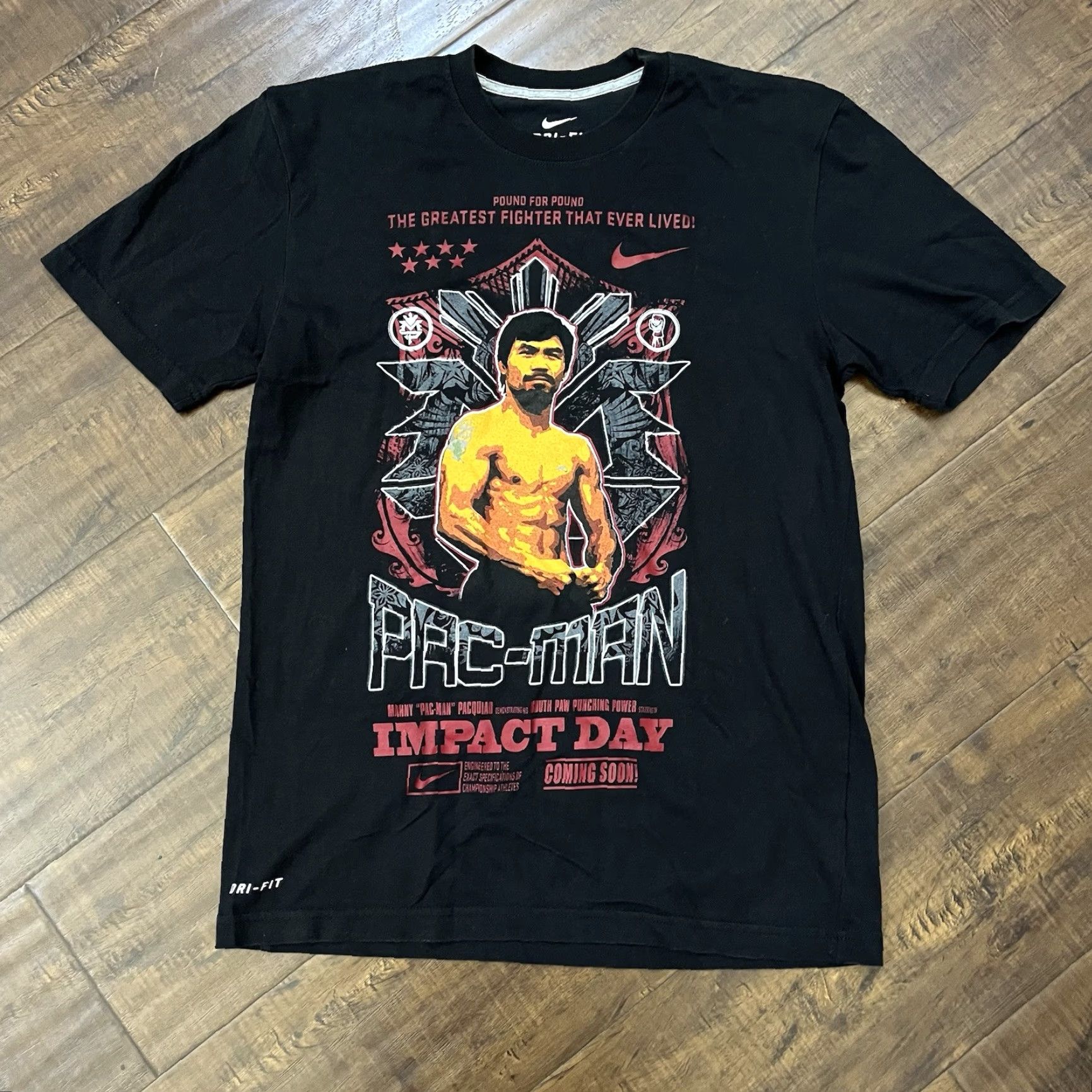 Nike VINTAGE Nike Dri-Fit Manny Pacquiao Boxing T-Shirt Men Small Black Sports 2000s Size US S / EU 44-46 / 1 - 2 Thumbnail
