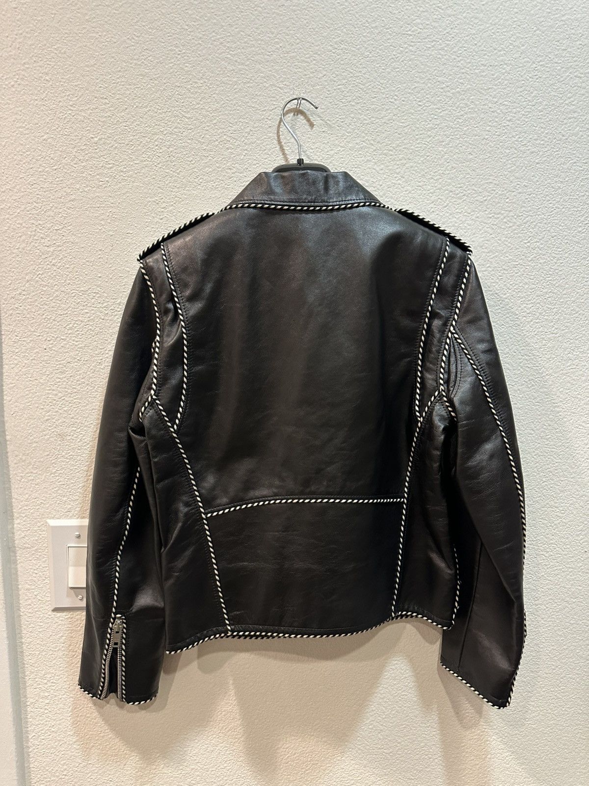 Celine × Hedi Slimane FW19 Braided Piping Calfskin Leather Jacket 48 Size US M / EU 48-50 / 2 - 6 Thumbnail