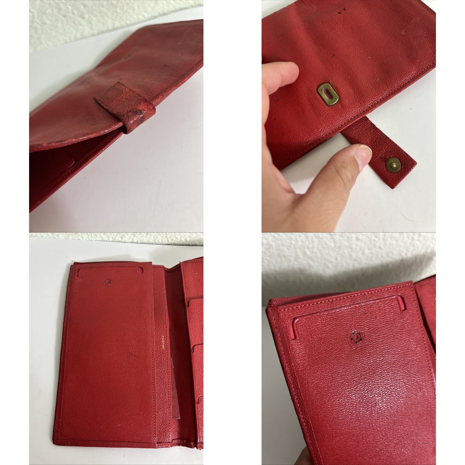 Vintage VINTAGE Princess Gardner Travel Wallet Women Red Stained Cowhide Passport/Tickets/Cards Folding Lightweight Size ONE SIZE - 9 Thumbnail