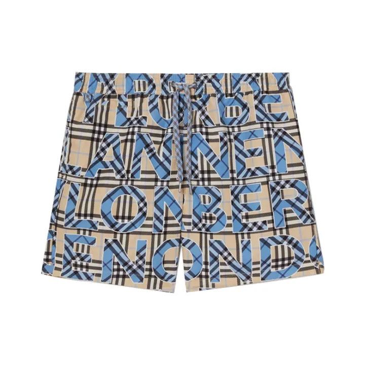 Burberry Burberry Blue Logo Print Swim Shorts Size US 30 / EU 46 - 1 Thumbnail