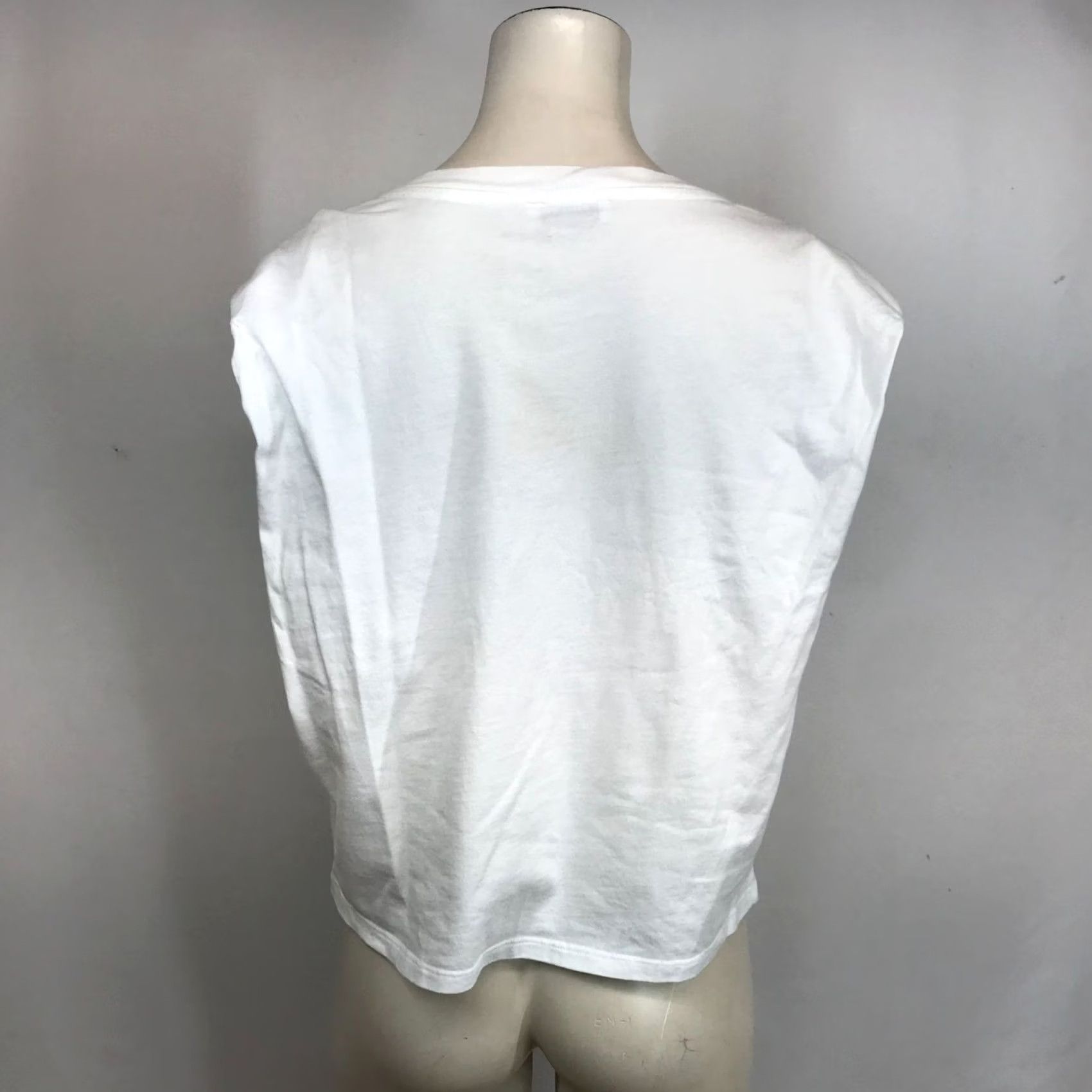 Vintage BABATON Shirt Womens XS White Short Sleeve Padded Shoulder V Neck Cotton Size XS / US 0-2 / IT 36-38 - 5 Thumbnail