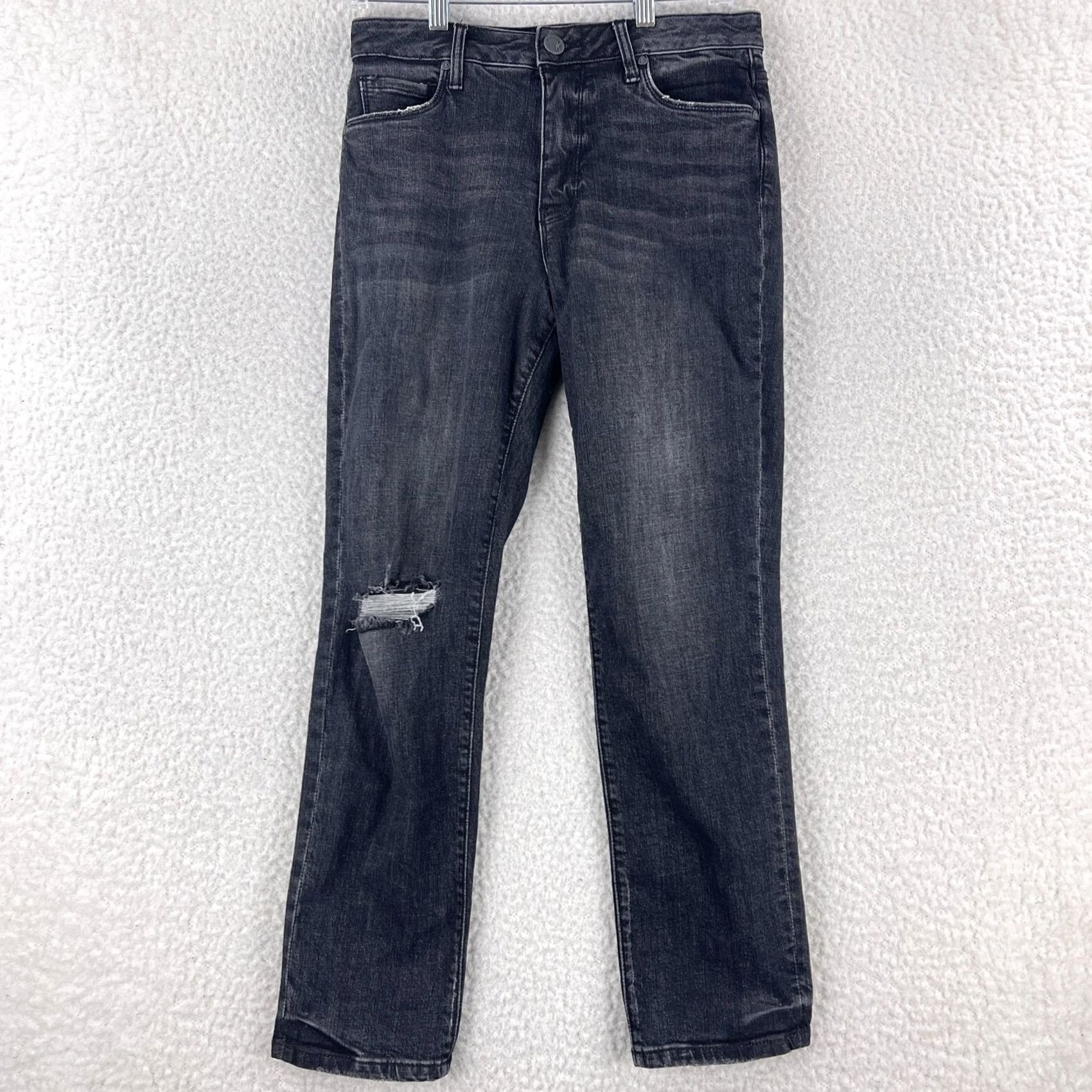 Vintage KUT from the Kloth Reese Ankle Straight Leg Jeans Womens Size 2 Black High-Rise Jeans Size 26" / US 2 / IT 38 - 2 Thumbnail