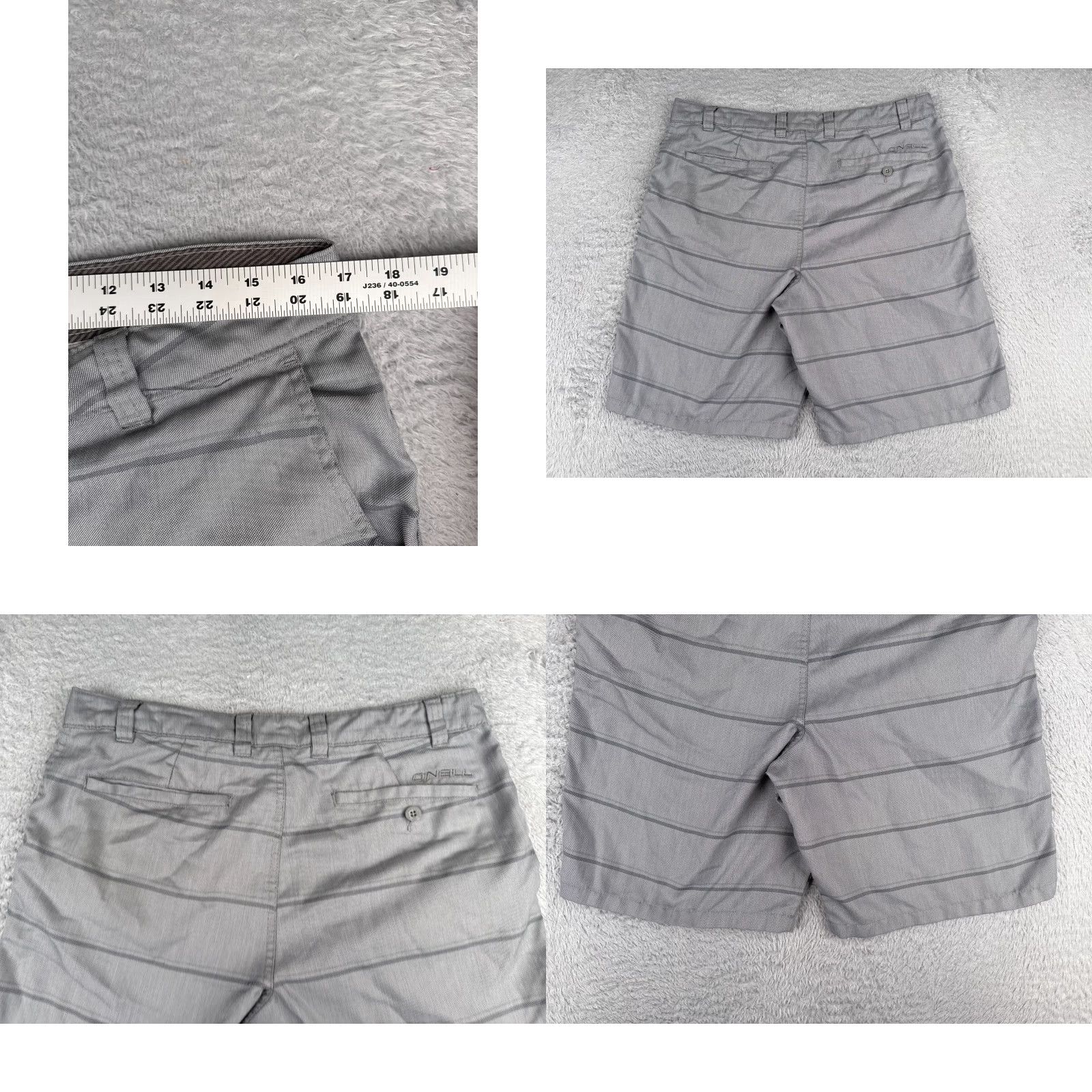 O'Neill O'Neill Shorts Men 34 Gray Stripe Chino Polyester Viscose Blend Beach 34x10 Shorts Men Gray Stripe Chino Polyester Viscose Beach 34 Size US 34 / EU 50 - 9 Thumbnail