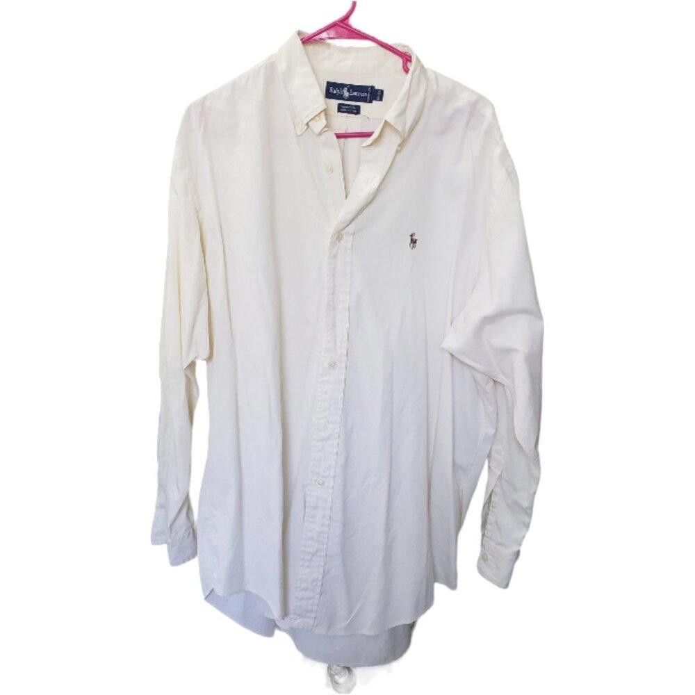 Designer CT1532 Ralph Lauren Men's Off White Shirt 16.5-34 Size US M / EU 48-50 / 2 - 1 Thumbnail