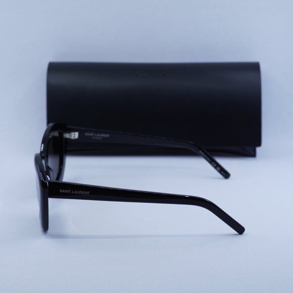 Saint Laurent Paris Saint Laurent SL68 001 Sunglasses Black Cat Eye Frame Size ONE SIZE - 9 Thumbnail
