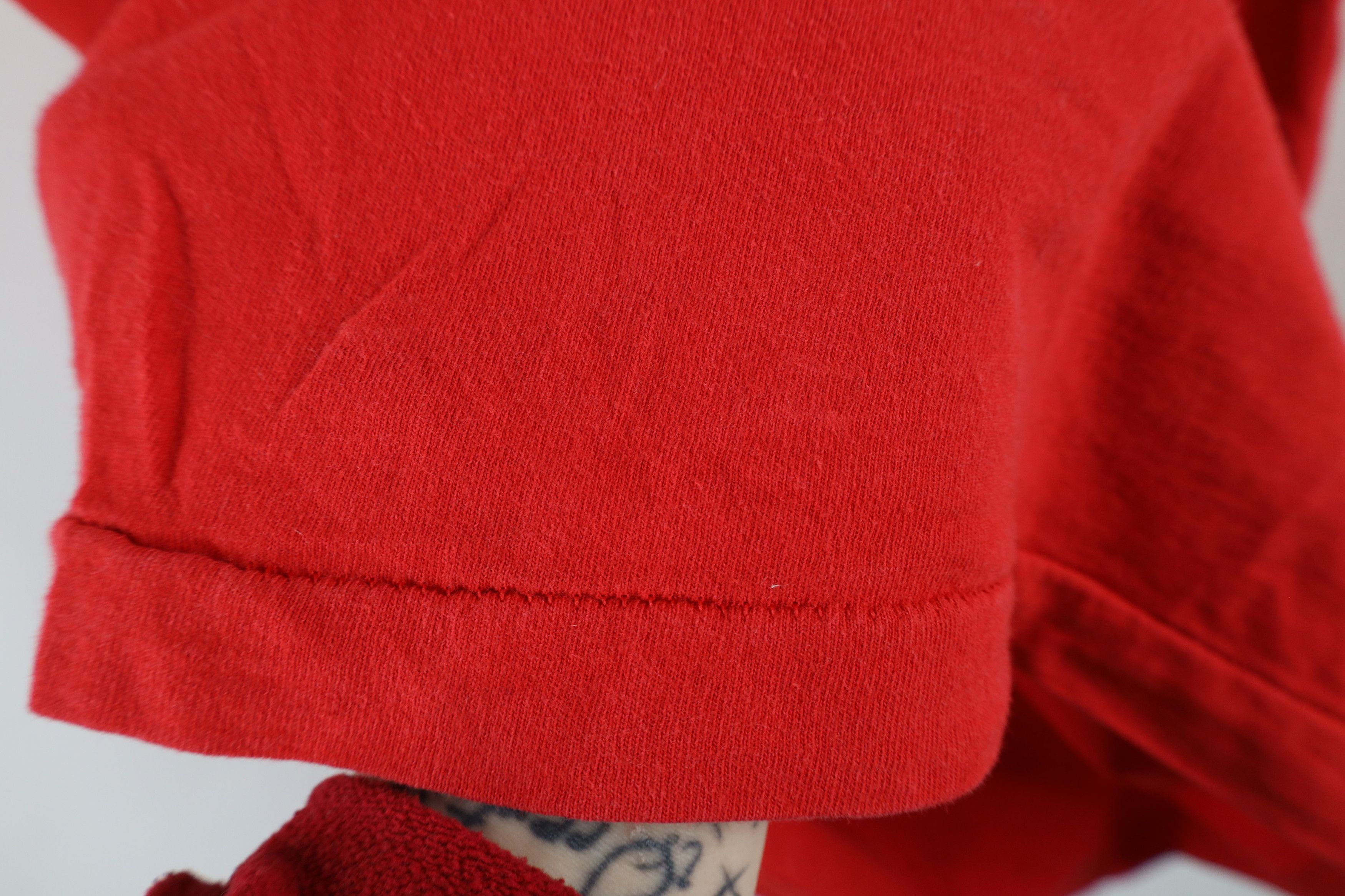 Vintage Vintage 90s Streetwear Blank Cotton Pocket T-Shirt Red USA Size US L / EU 52-54 / 3 - 8 Thumbnail