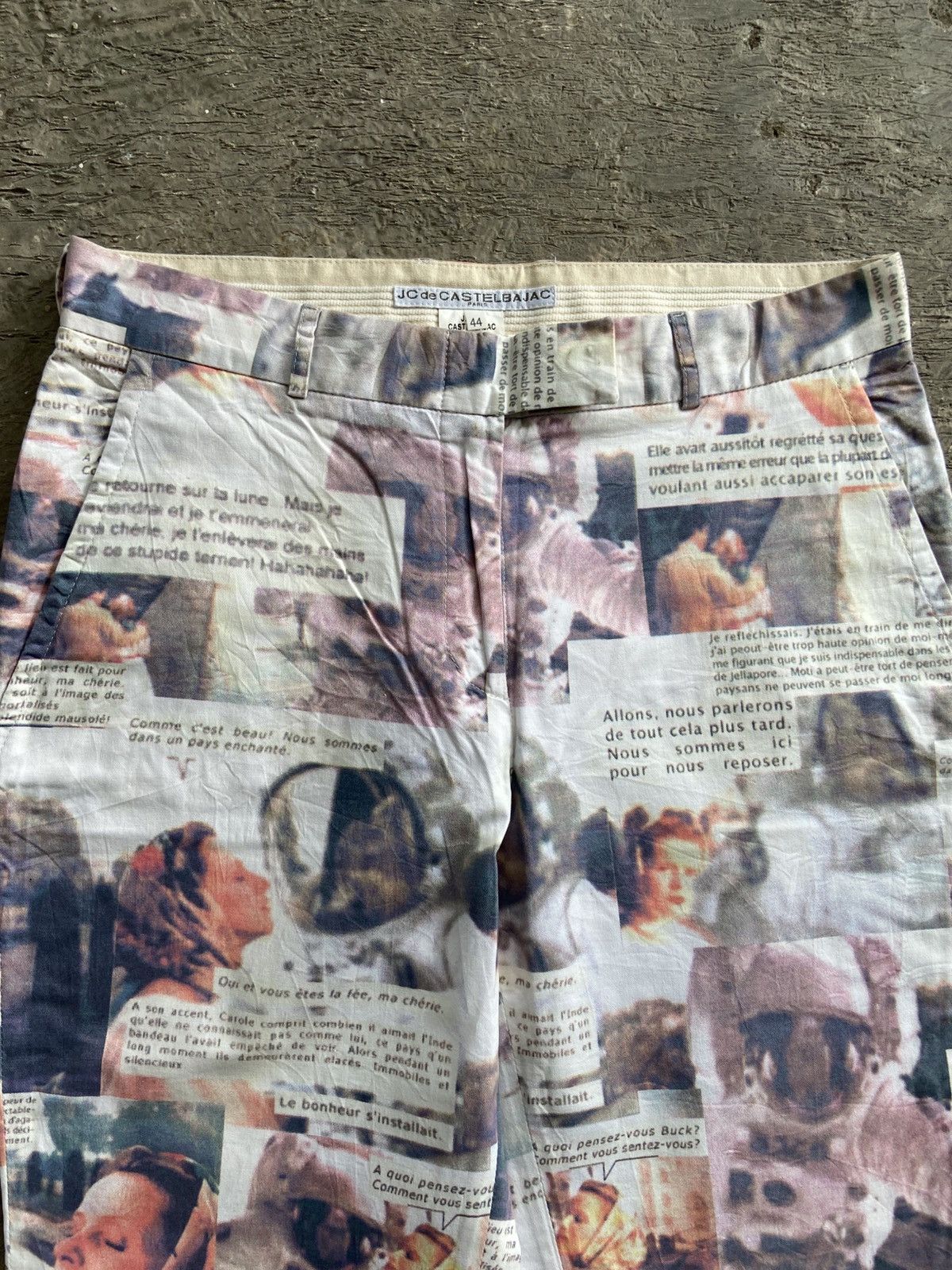 Jean Charles De Castelbajac 1990 JC de Castelbajac - Paper Printed Pants Size 29" - 3 Thumbnail