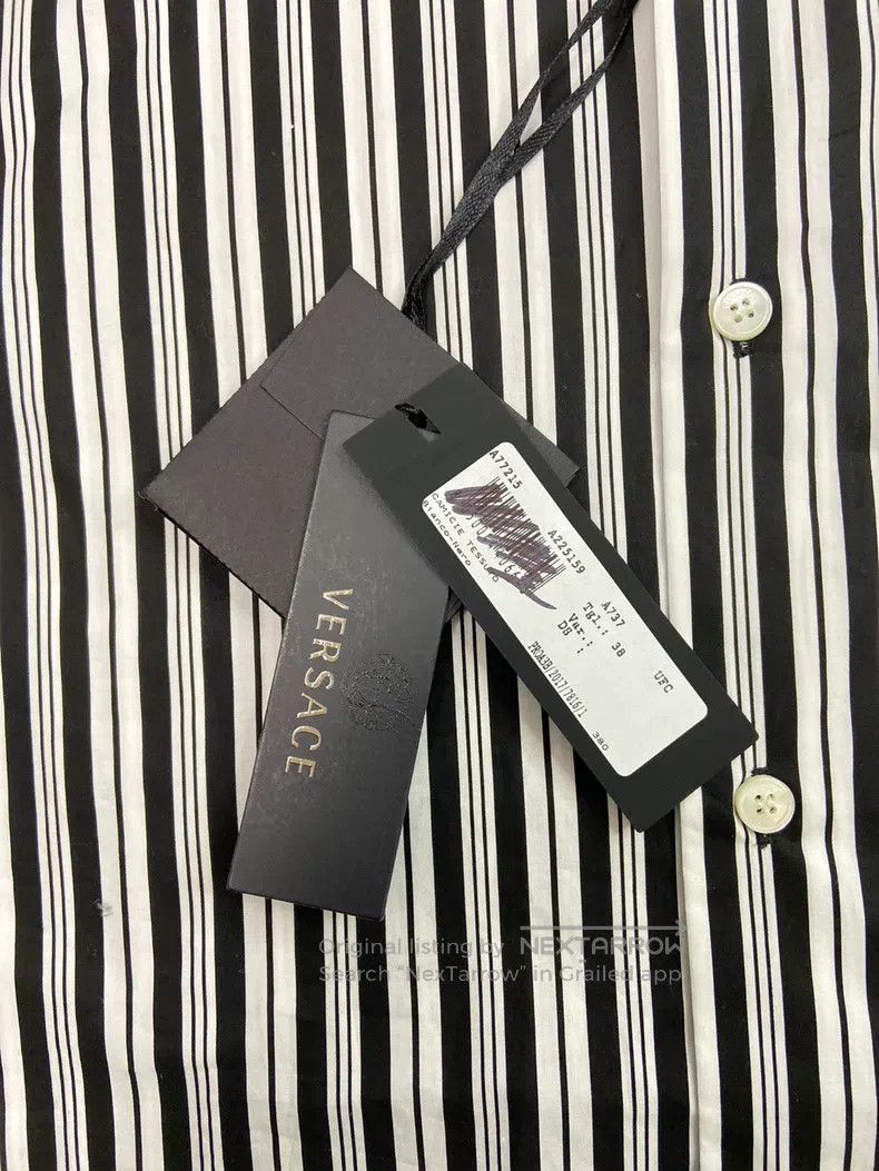 Versace Versace Slim black and white patterned shirt Size M / US 6-8 / IT 42-44 - 9 Thumbnail