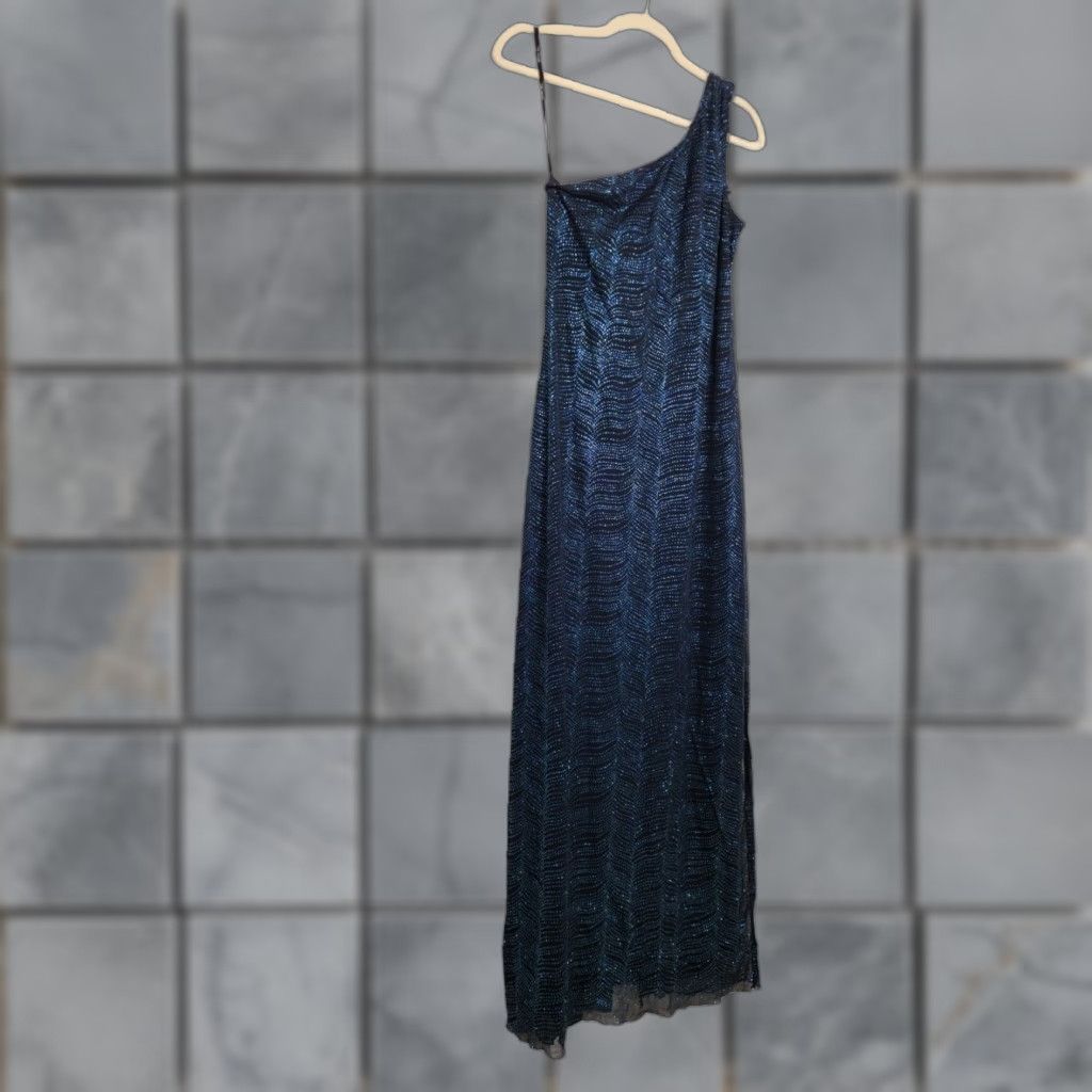 Vintage VINTAGE My Michelle Maxi Dress One Shoulder Y2K Sparkle Medium Women's Maxi Dress Long Shoes Not Included Size M / US 6-8 / IT 42-44 - 1 Thumbnail