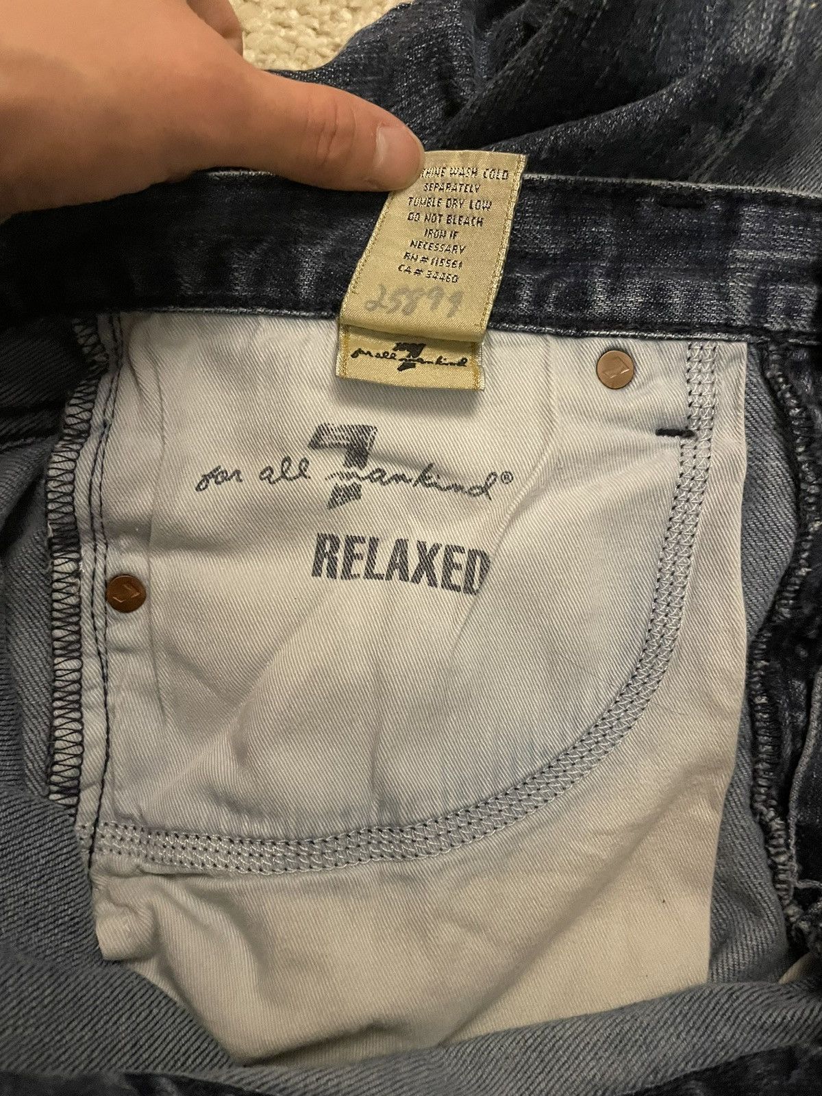 7 For All Mankind Distressed Bootcut Low Rise Denim Size US 34 / EU 50 - 7 Thumbnail
