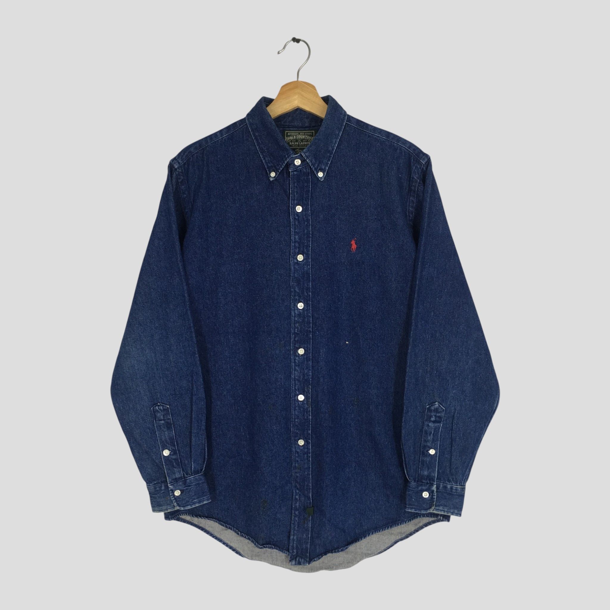 Polo Ralph Lauren Vintage 90's Polo Ralph Lauren Denim Shirt Polo Pony Jeans Size US M / EU 48-50 / 2 - 1 Thumbnail