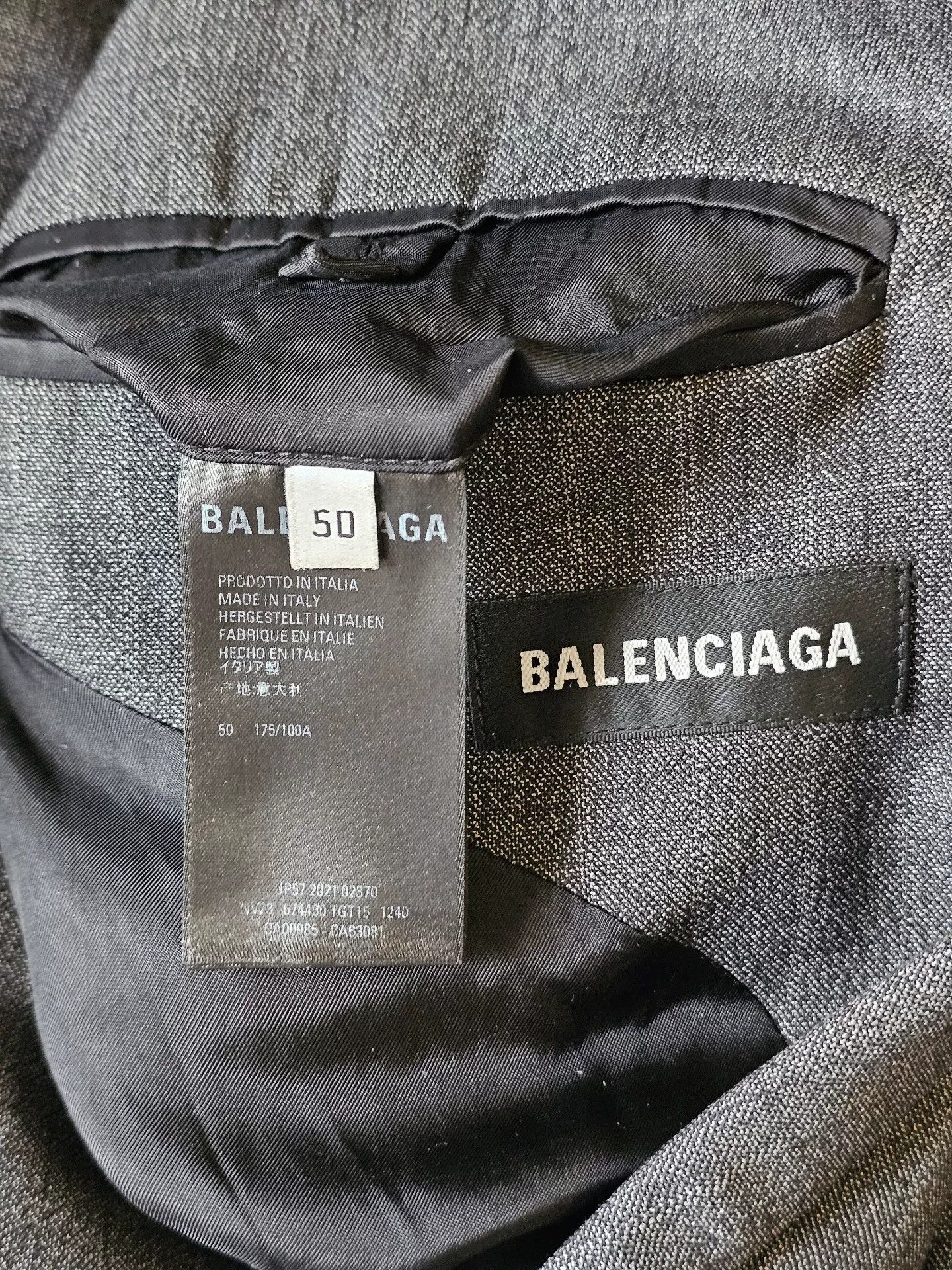 Balenciaga gray wool suit jacket by Balenciaga Size US L / EU 52-54 / 3 - 4 Thumbnail