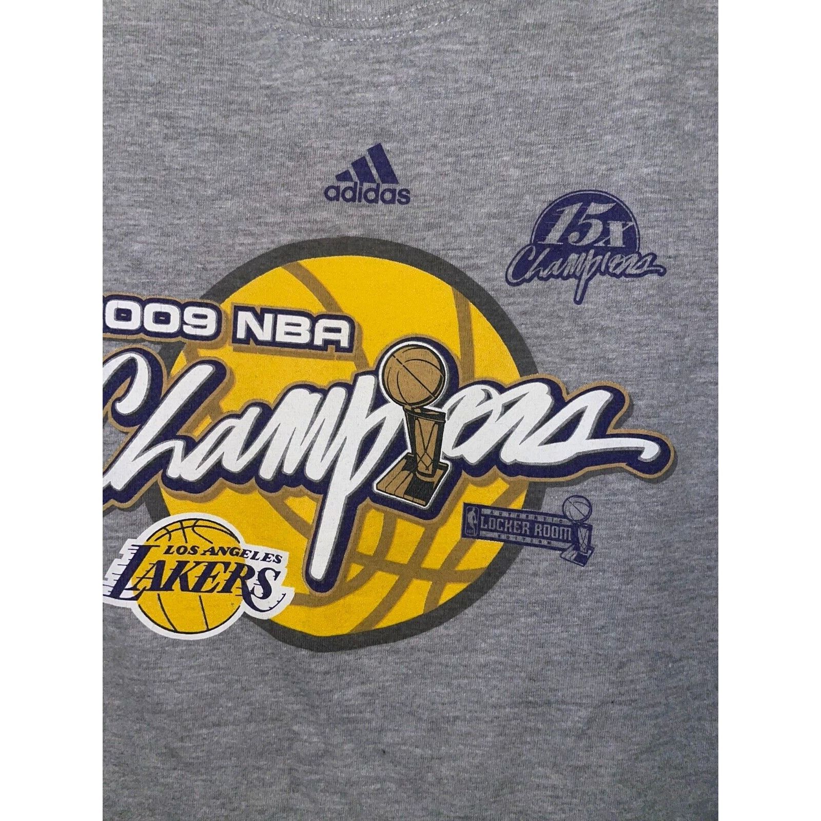 Adidas 2009 NBA Champions Los Angeles Lakers Shirt Tee M Medium Size US M / EU 48-50 / 2 - 4 Thumbnail