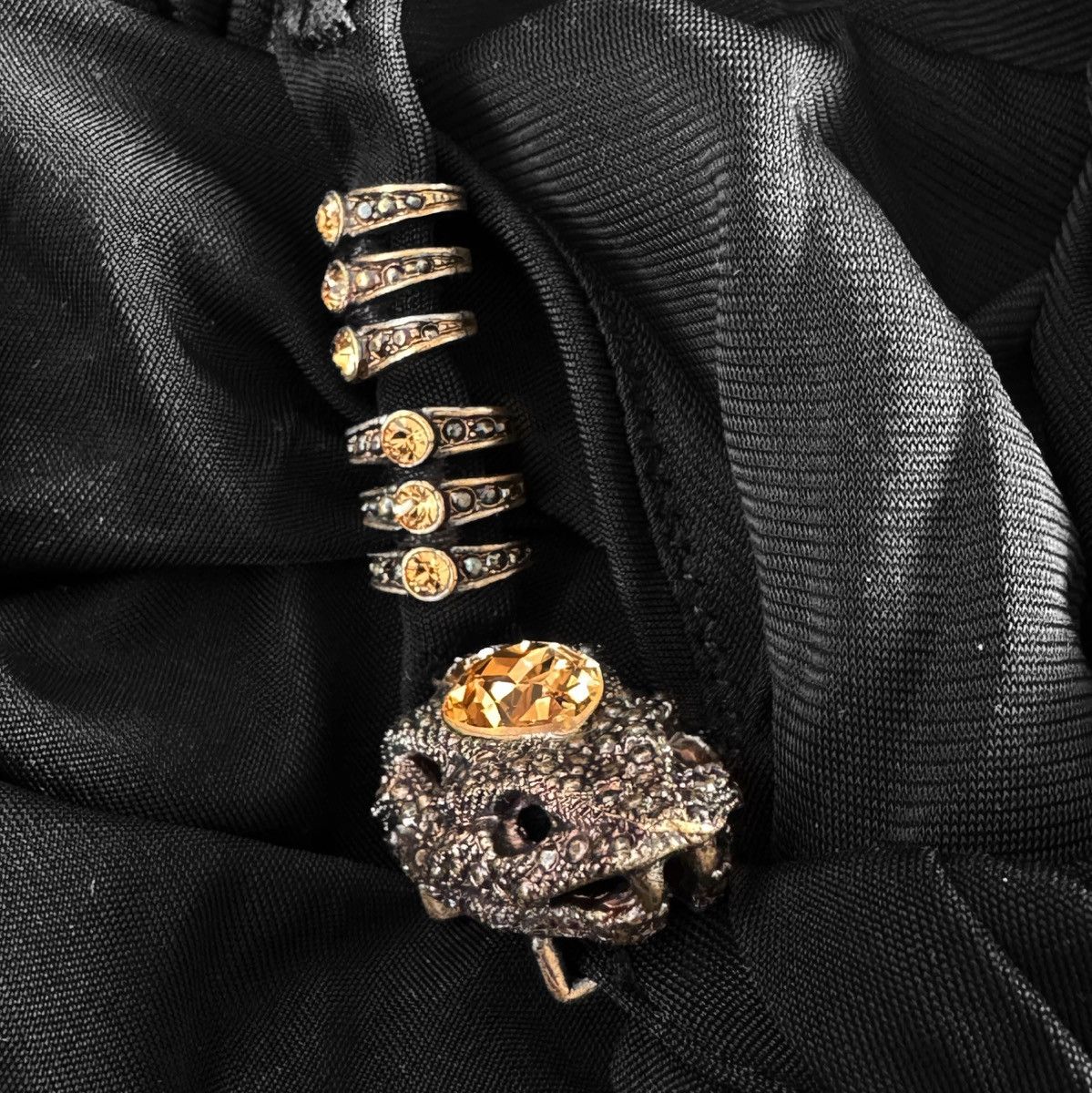 Roberto Cavalli Roberto Cavalli Runway Dress Draped with Reptilian Brooch Size S / US 4 / IT 40 - 6 Thumbnail