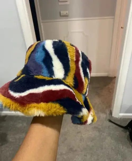 Other Colorful Camouflage Faux Fur Bucket Hat Size ONE SIZE - 2 Thumbnail