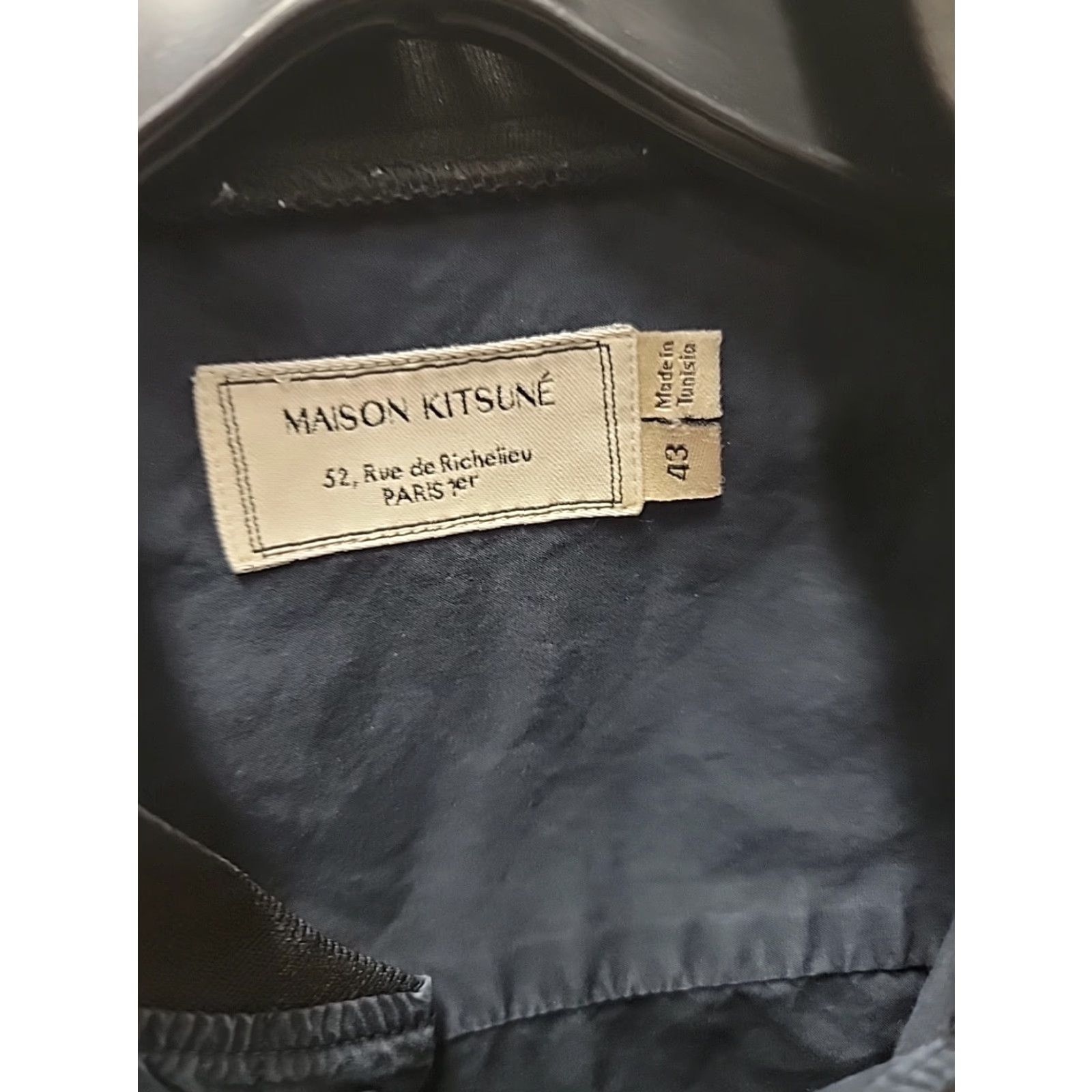 Vintage Maison Kitsuné Shirt Mens Button-Up Blue 43 Cotton Long Sleeve Casual Made in Portugal Size US XL / EU 56 / 4 - 2 Thumbnail