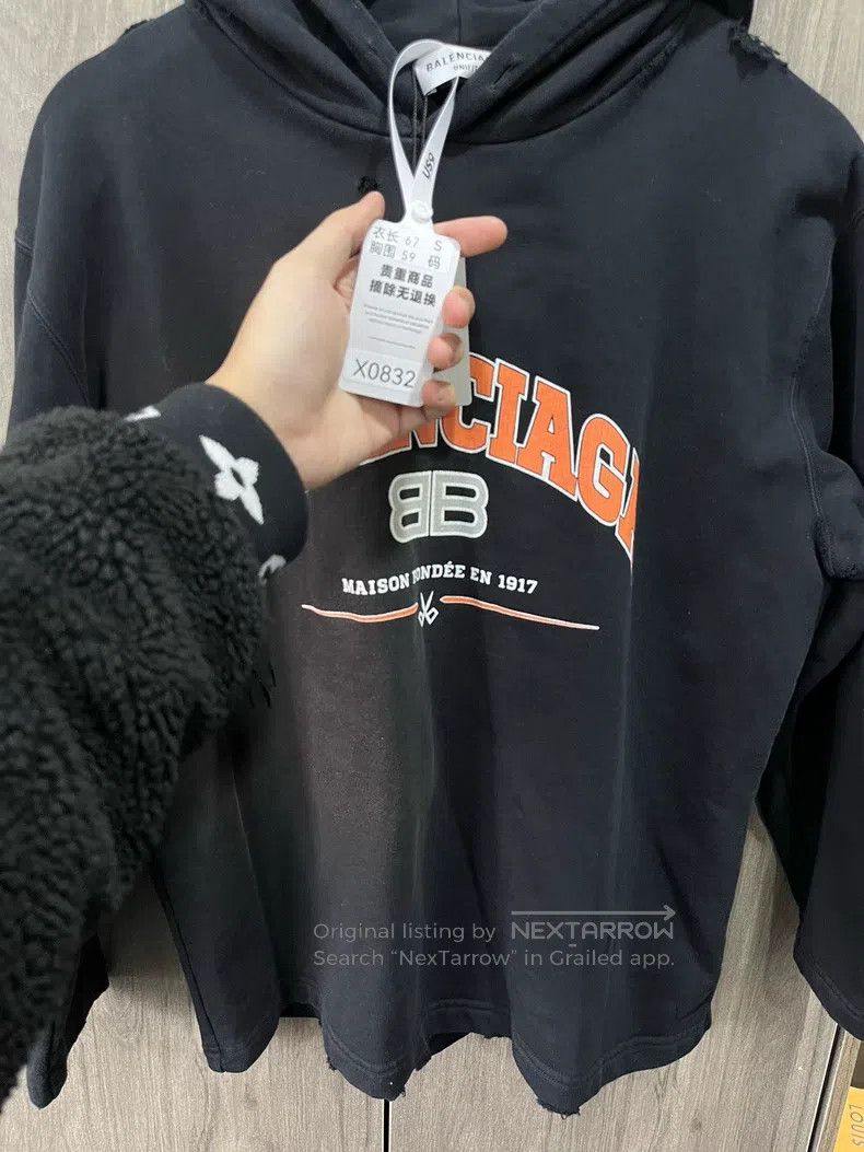 Balenciaga Balenciaga Scissor distressed distressed hoodie Size US S / EU 44-46 / 1 - 8 Thumbnail