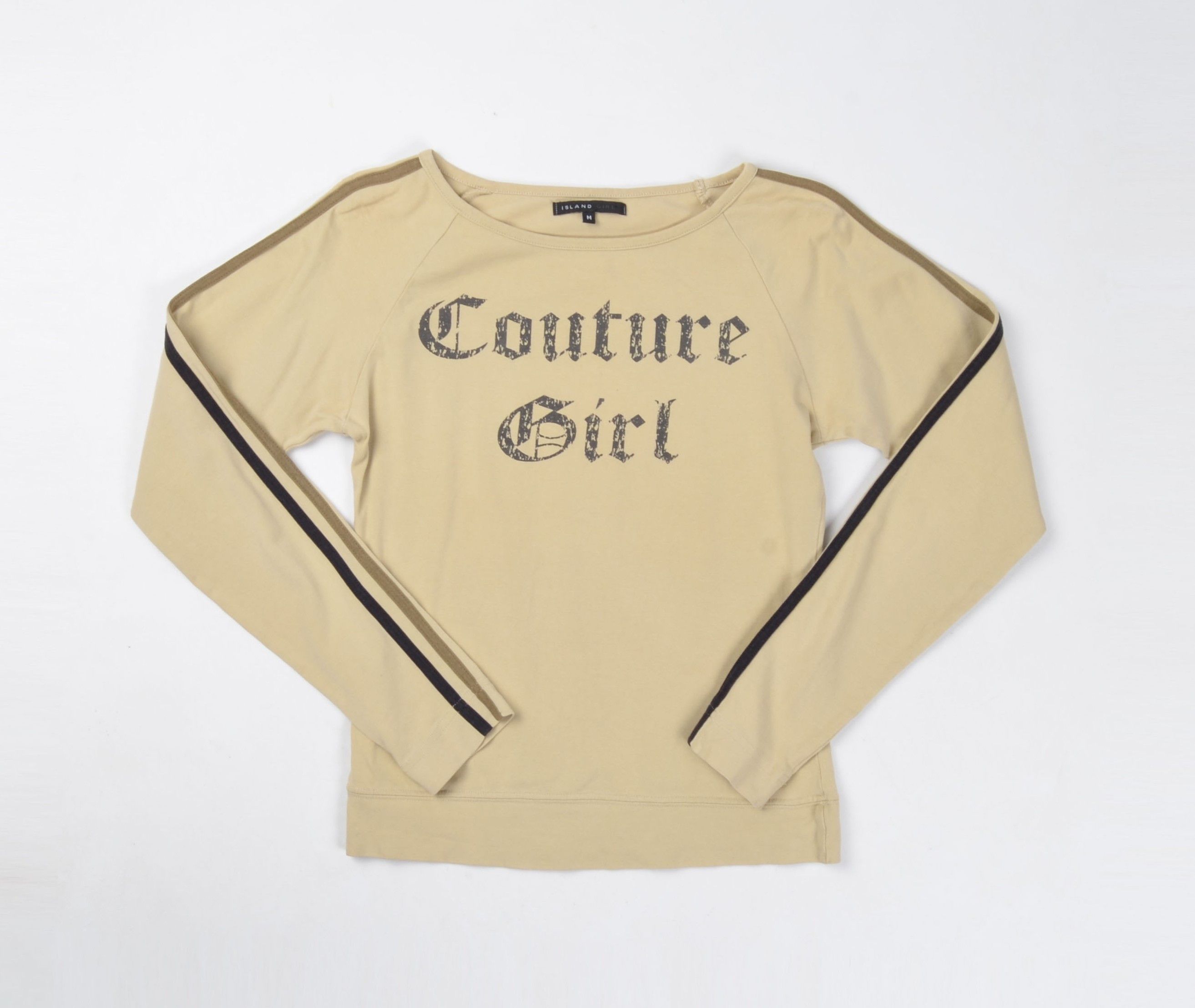 Other Vintage Island Girl "Couture Girl" Beige Y2K Long Sleeve Top Size M / US 6-8 / IT 42-44 - 4 Thumbnail
