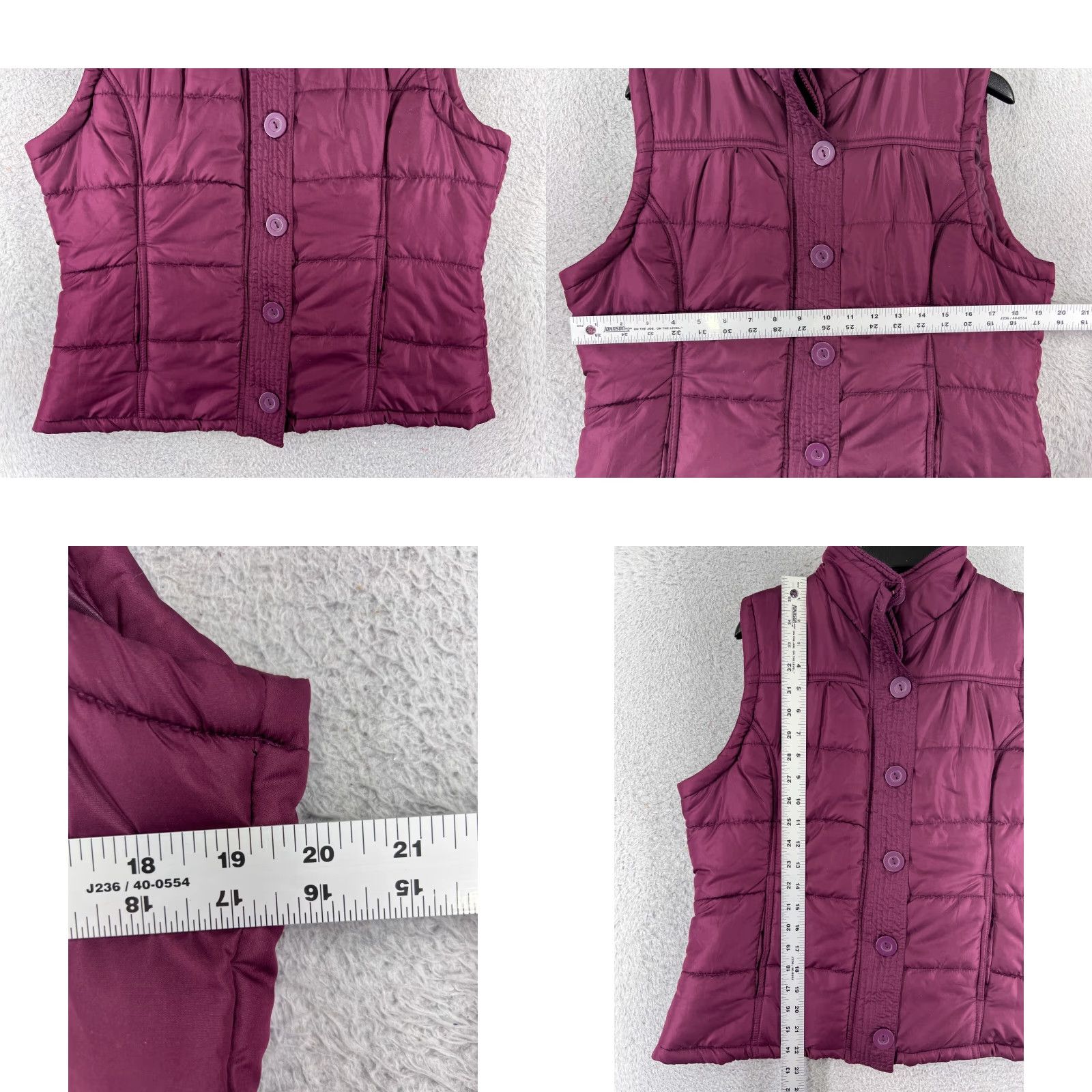 Vintage Outer Edge Vest Women L Red 100% Polyester Insulated Mock Neck Zip Pocket Zipper Quilted - Casual, Travel, Workwear Mens? Size L / US 10 / IT 46 - 8 Thumbnail