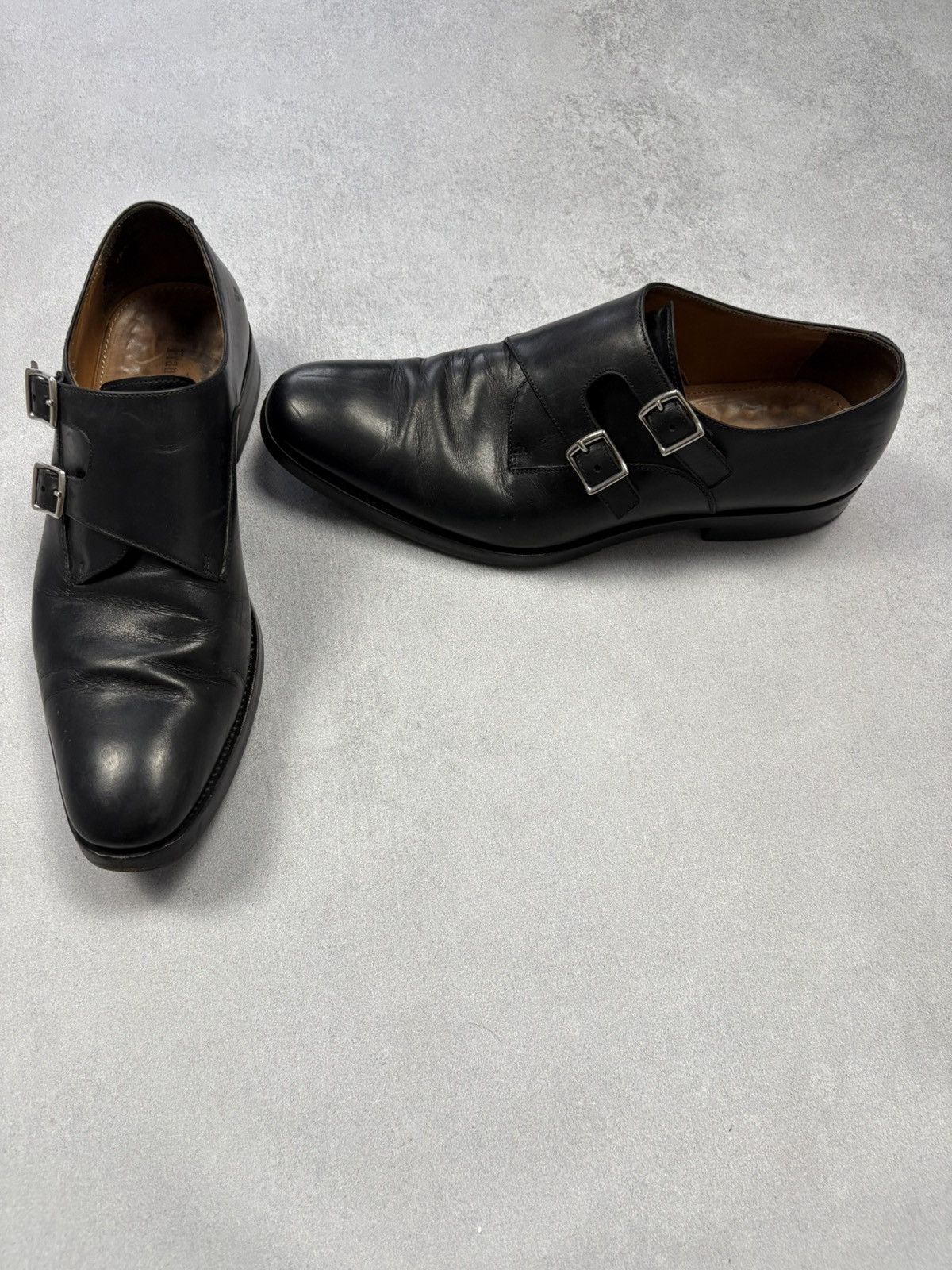 Franceschetti Franceschetti Black Leather Double Monk Strap Shoes Size US 8 / EU 41 - 2 Thumbnail