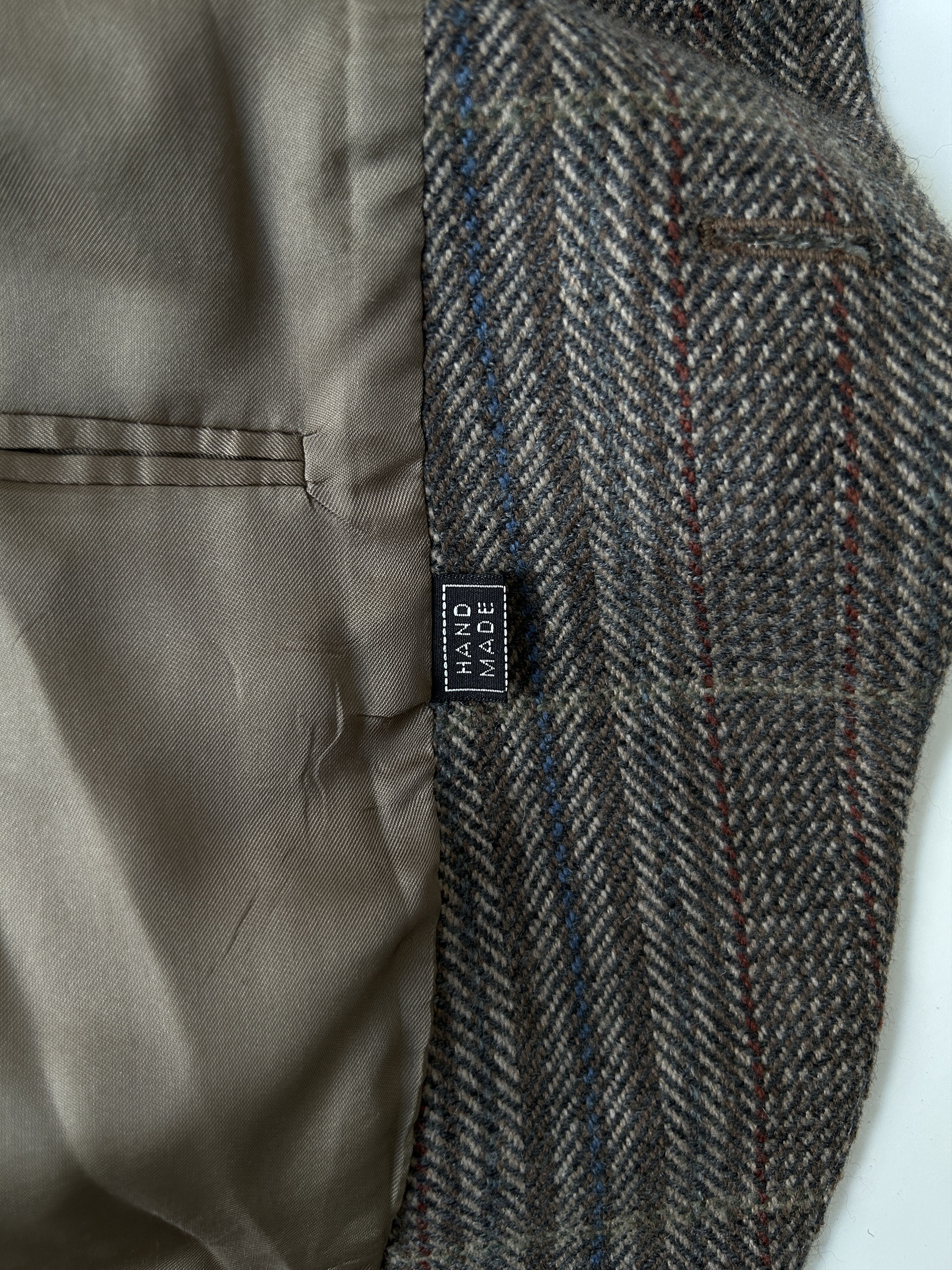 Vintage Vintage handmade checkered cashmere blazer Size 40S - 18 Thumbnail