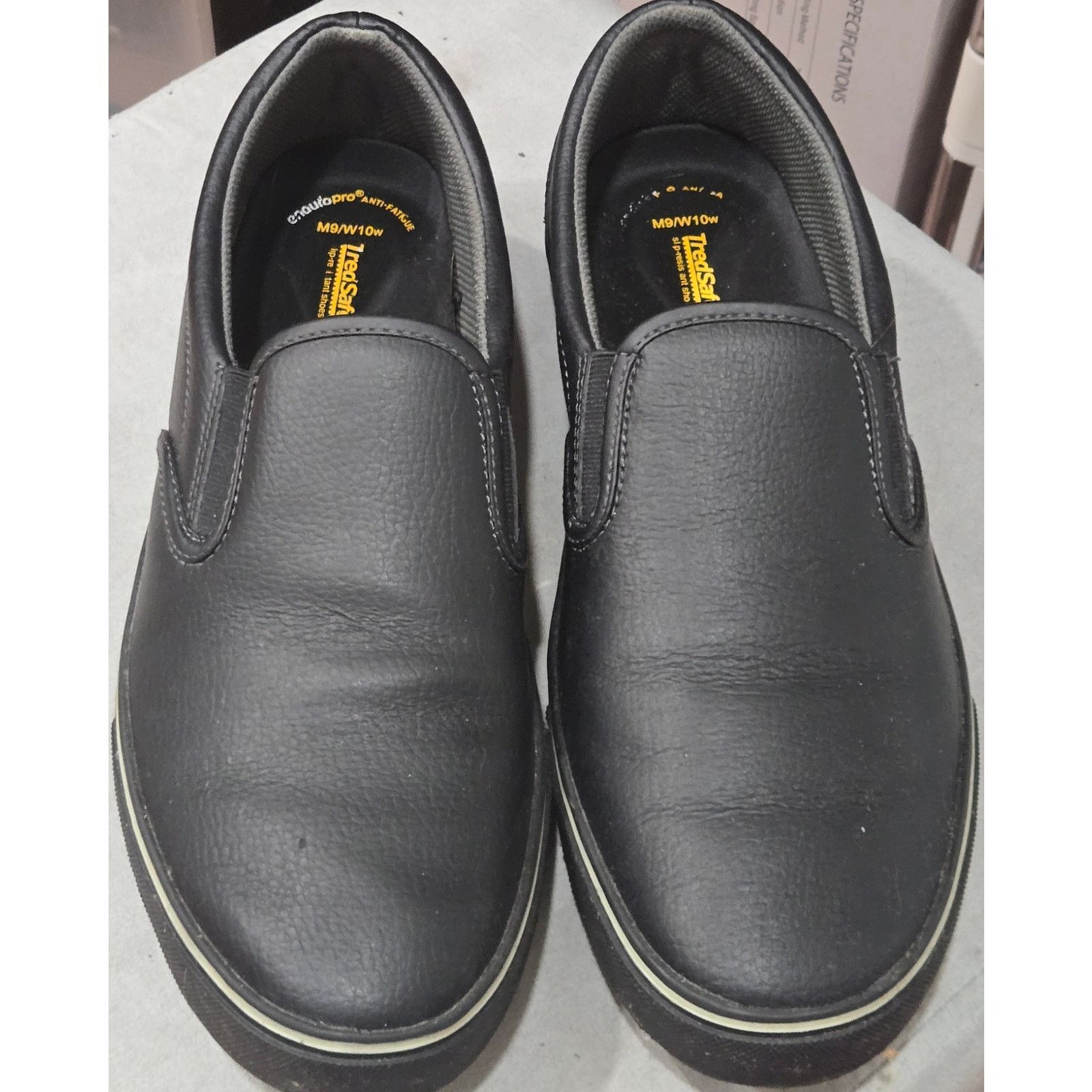 Other TredSafe Black Slip Resistant 9Men/10Women Work Shoe Leather Size US 10 / IT 40 - 1 Thumbnail