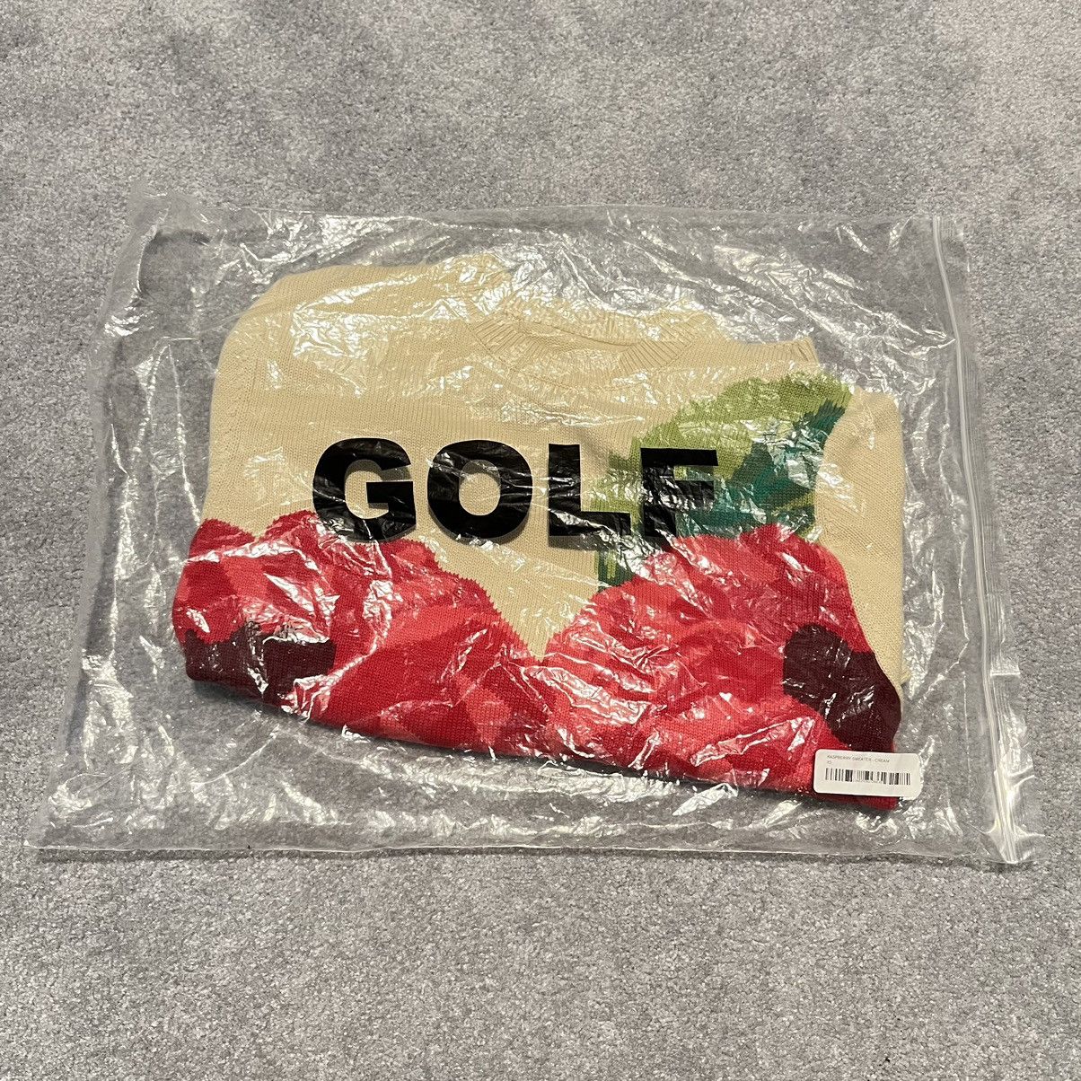 Golf Wang Golf Wang Raspberry Knit Sweater - Cream Size US XS / EU 42 / 0 - 3 Thumbnail