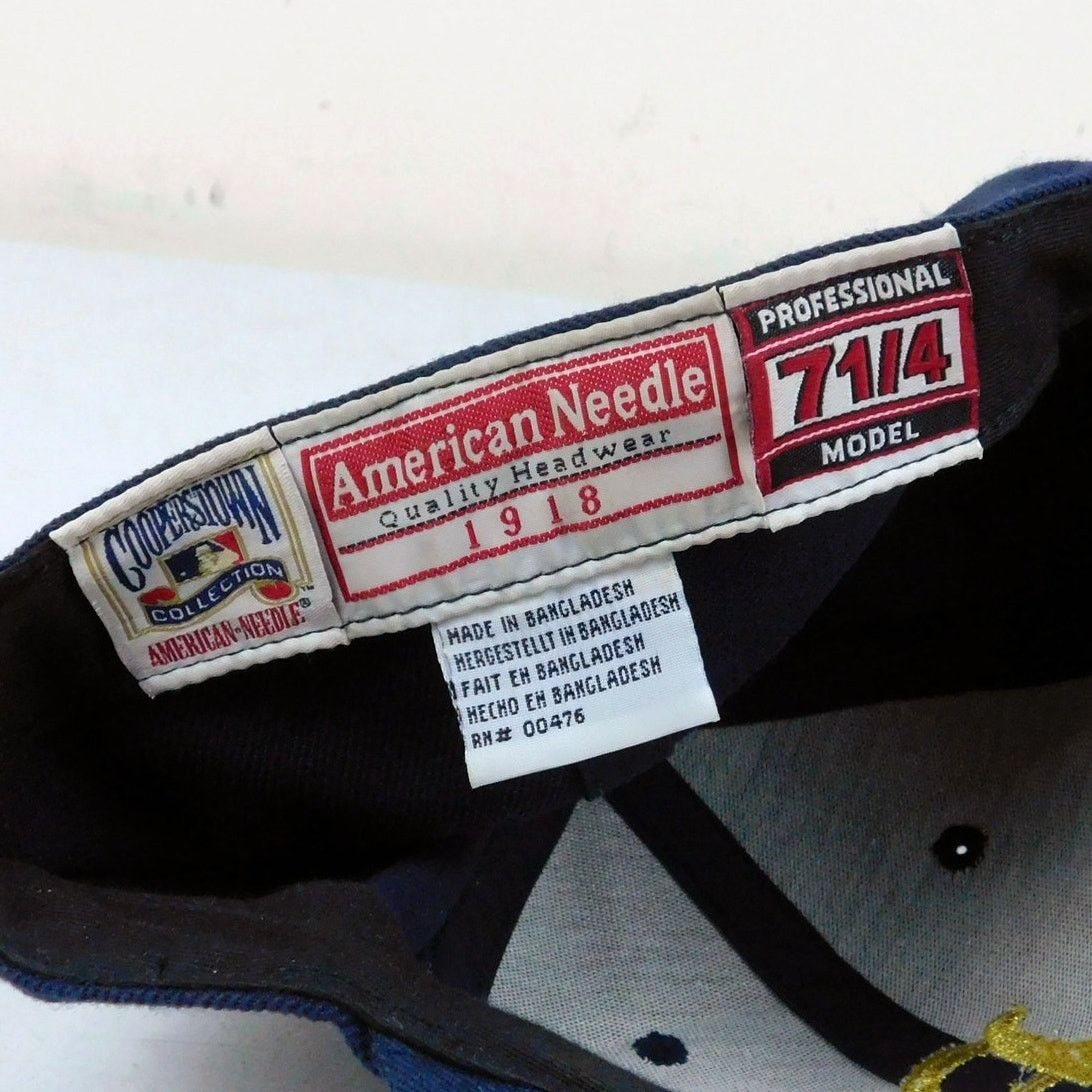 American Needle Boston Red Sox Fitted Hat Size 7 1/4 Blue Gold Cooperstown Size ONE SIZE - 7 Thumbnail
