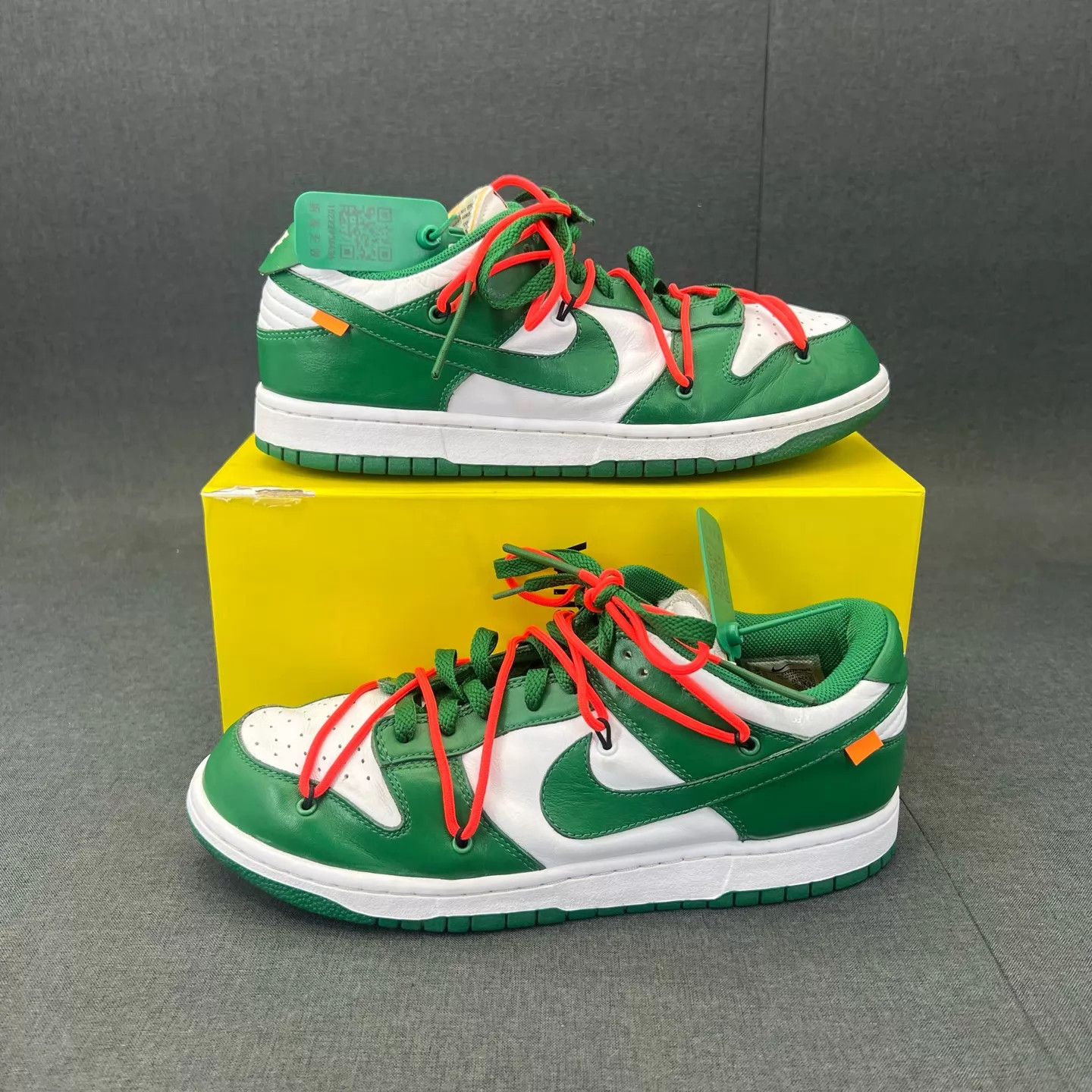 Off-White Off-White x Nike Dunk White Green Size 45 New With Box Size US 12 / EU 45 - 2 Thumbnail