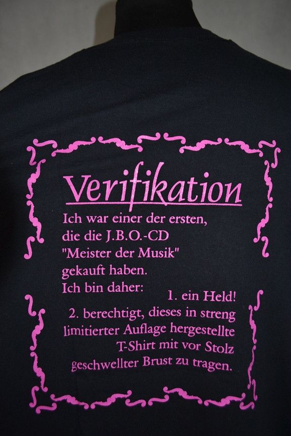 Band Tees Vintage 1998 J.B.O. Tom Angelripper Meister der Musik JBO XL Size US XL / EU 56 / 4 - 3 Thumbnail