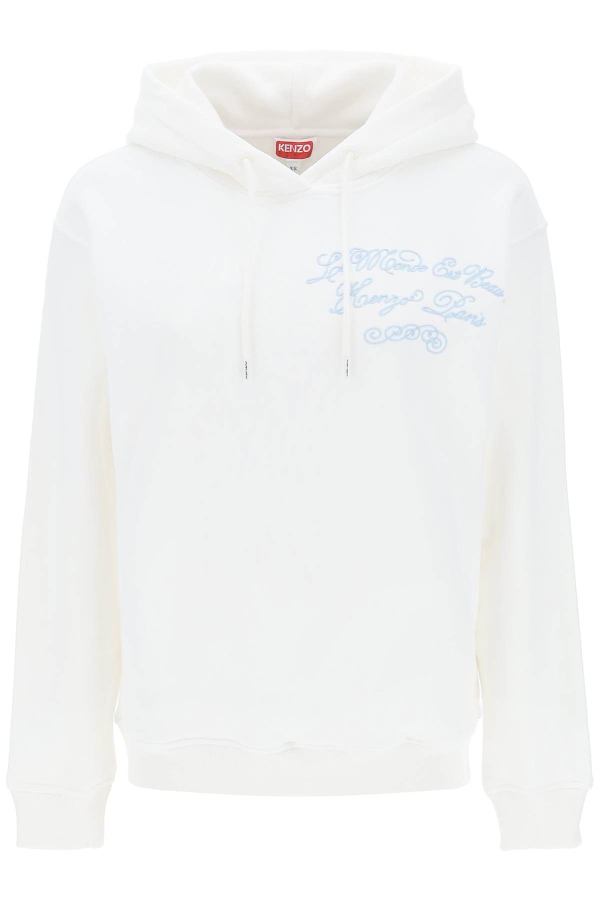 image of Kenzo Kenzo World Embroidered Hoodie Size S For Women in White