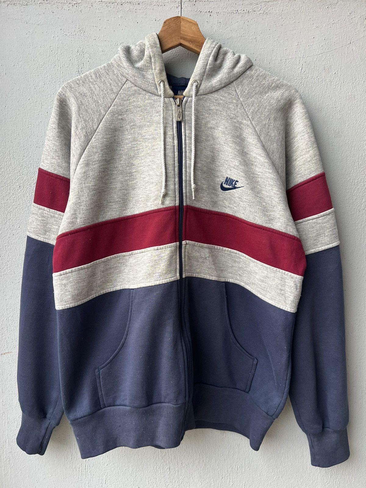 Nike Vintage 80s Nike Hoodie Zipper Blue Tag Size US M / EU 48-50 / 2 - 14 Thumbnail