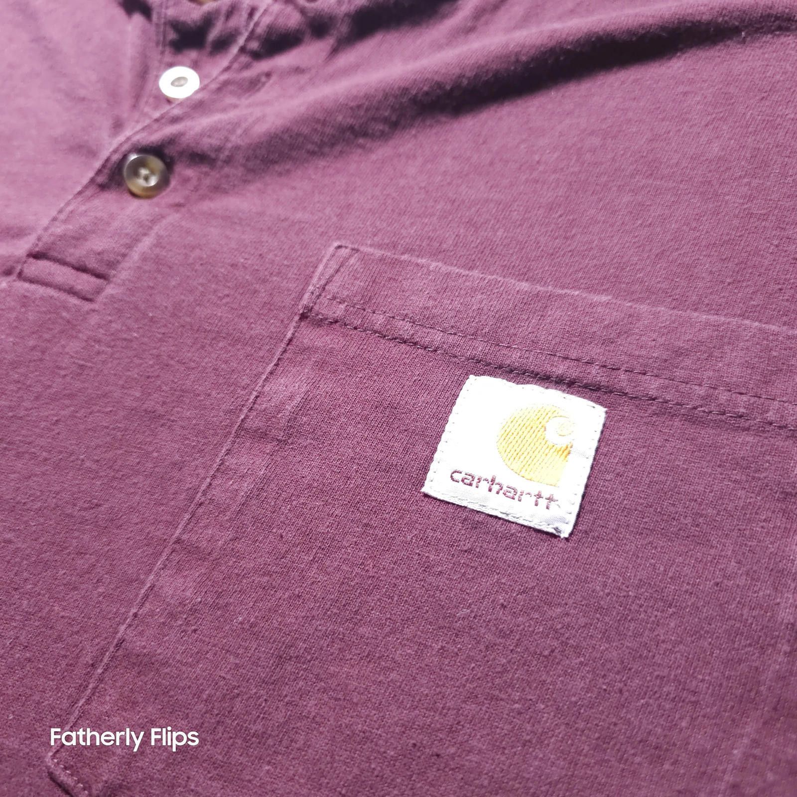 Carhartt Carhartt Fit Henley Short Sleeve Pocket XL Tall Burgundy Size US XL / EU 56 / 4 - 3 Thumbnail