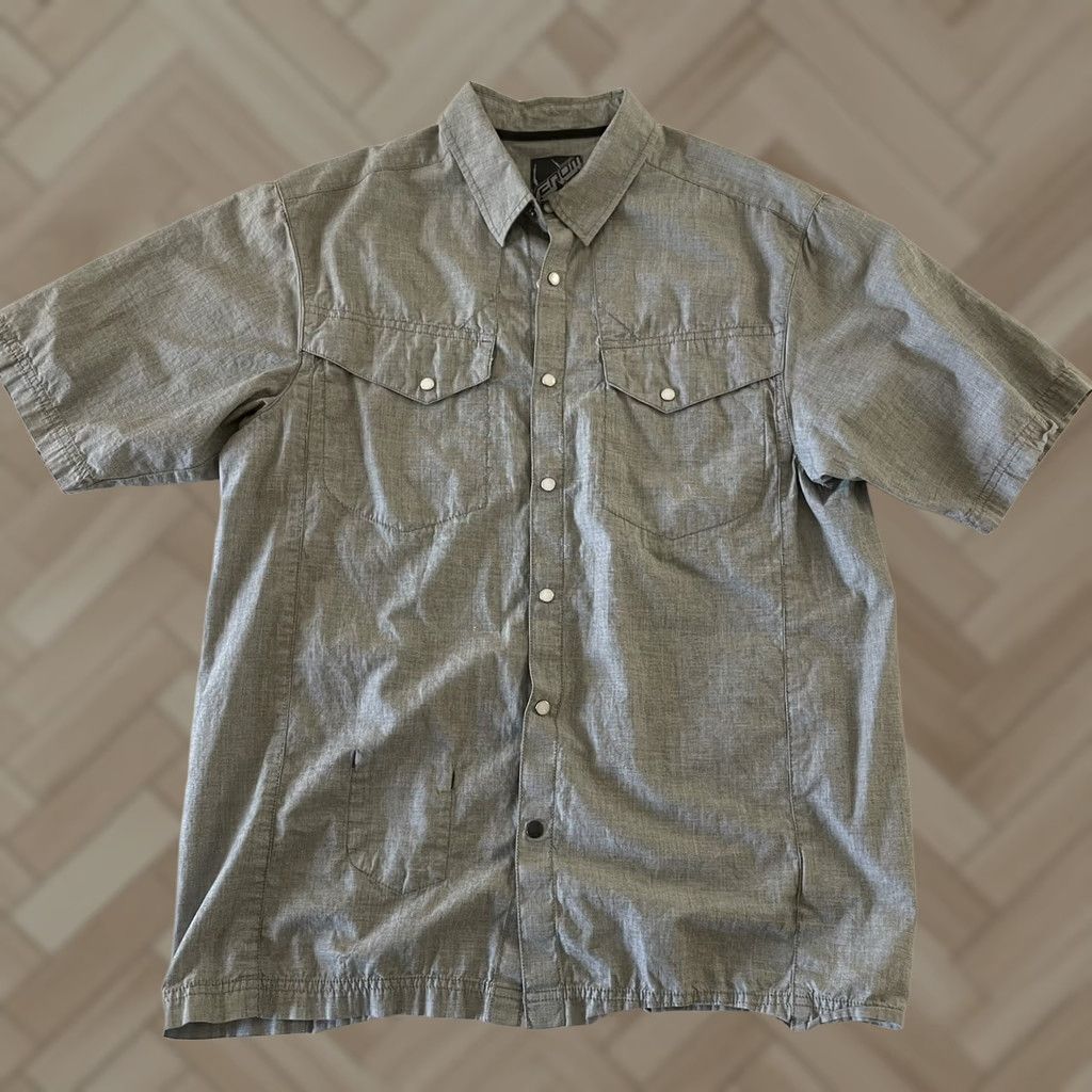 Spyder Spyder Venom Short Sleeve Button-Up Shirt Men's M Green Gray Size US M / EU 48-50 / 2 - 1 Thumbnail